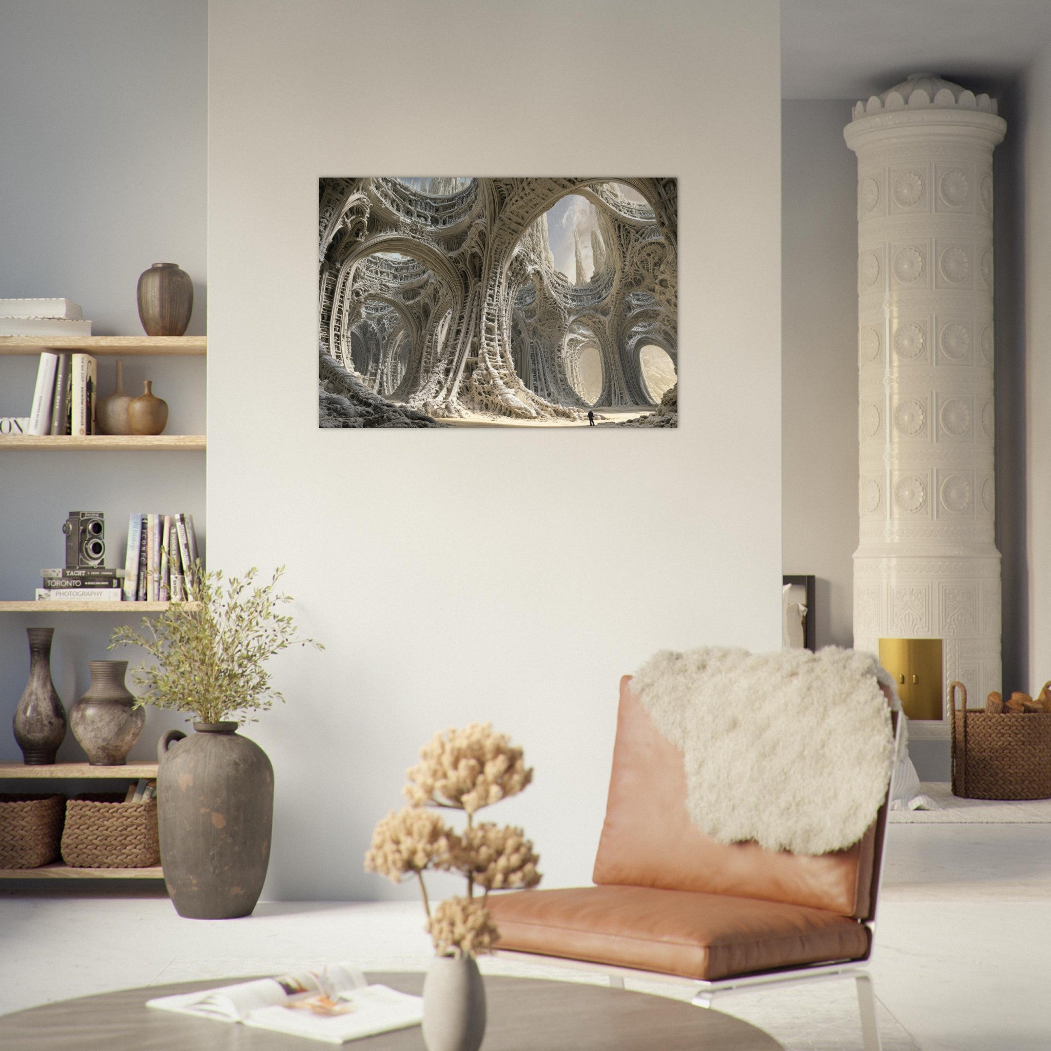 Aluminum Print Landscape - Alien Ruins on the Edge of the Galaxy Ancient - Shop Ai Art WebShop - Digital Art online Store
