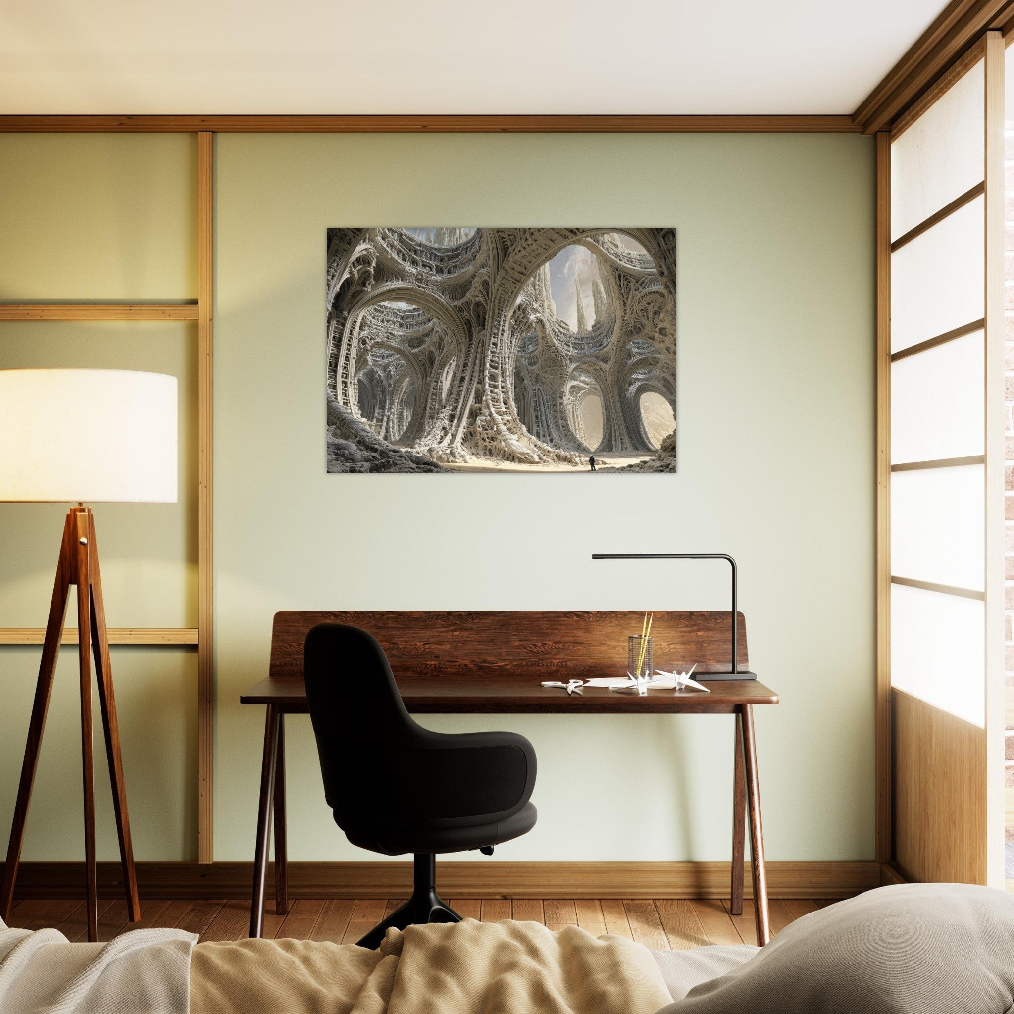 Aluminum Print Landscape - Alien Ruins on the Edge of the Galaxy Ancient - Shop Ai Art WebShop - Digital Art online Store