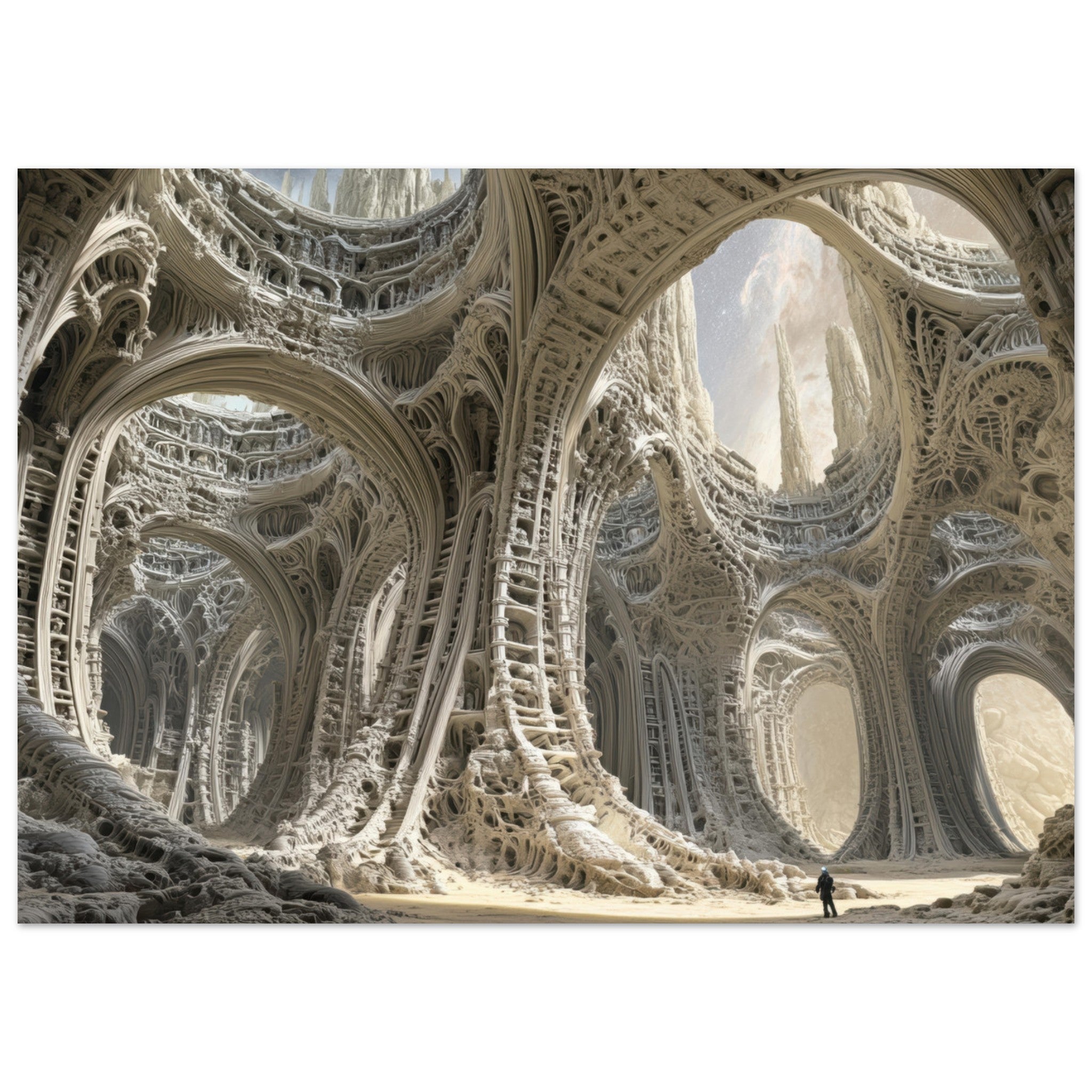 Aluminum Print Landscape - Alien Ruins on the Edge of the Galaxy Ancient - Shop Ai Art WebShop - Digital Art online Store