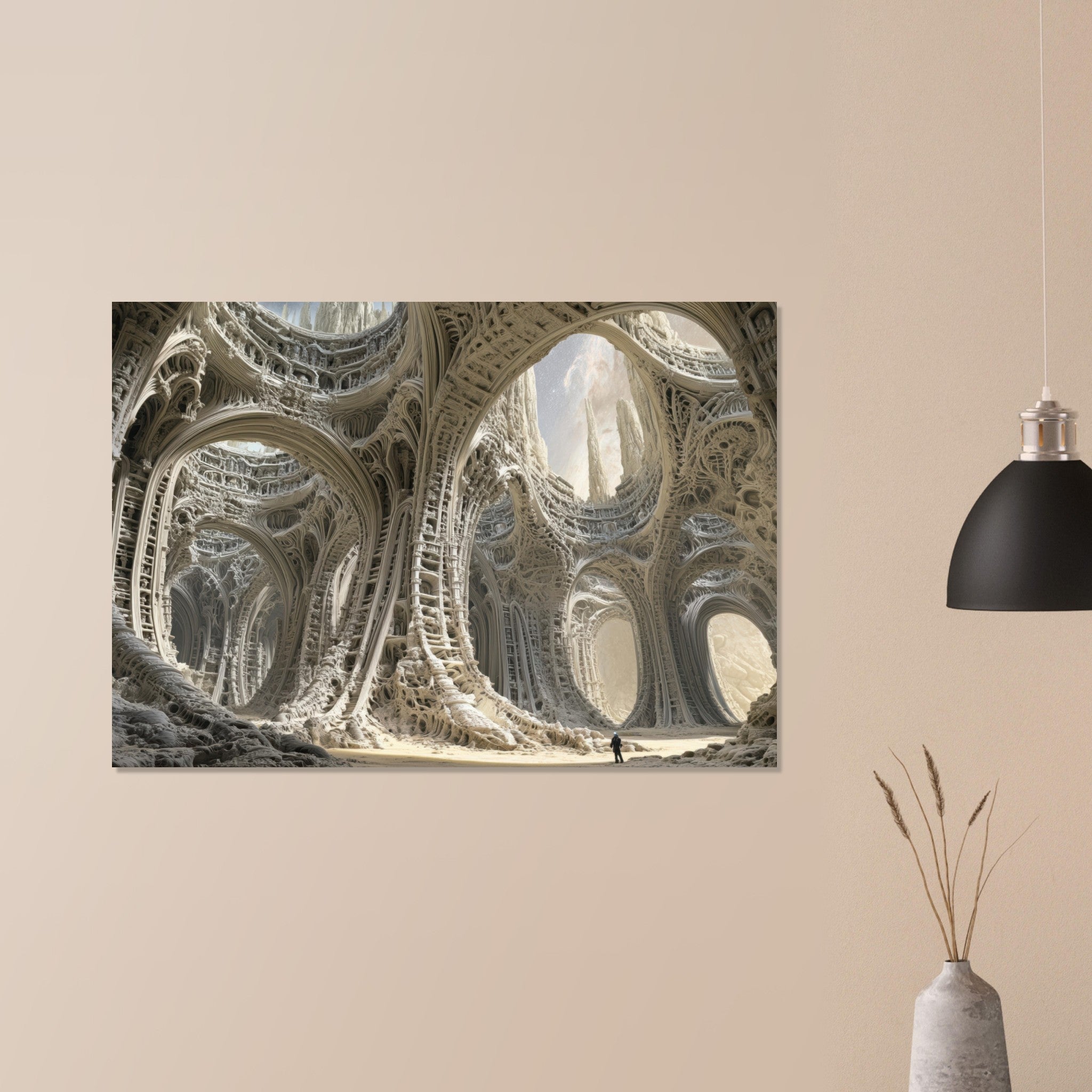 Aluminum Print Landscape - Alien Ruins on the Edge of the Galaxy Ancient - Shop Ai Art WebShop - Digital Art online Store