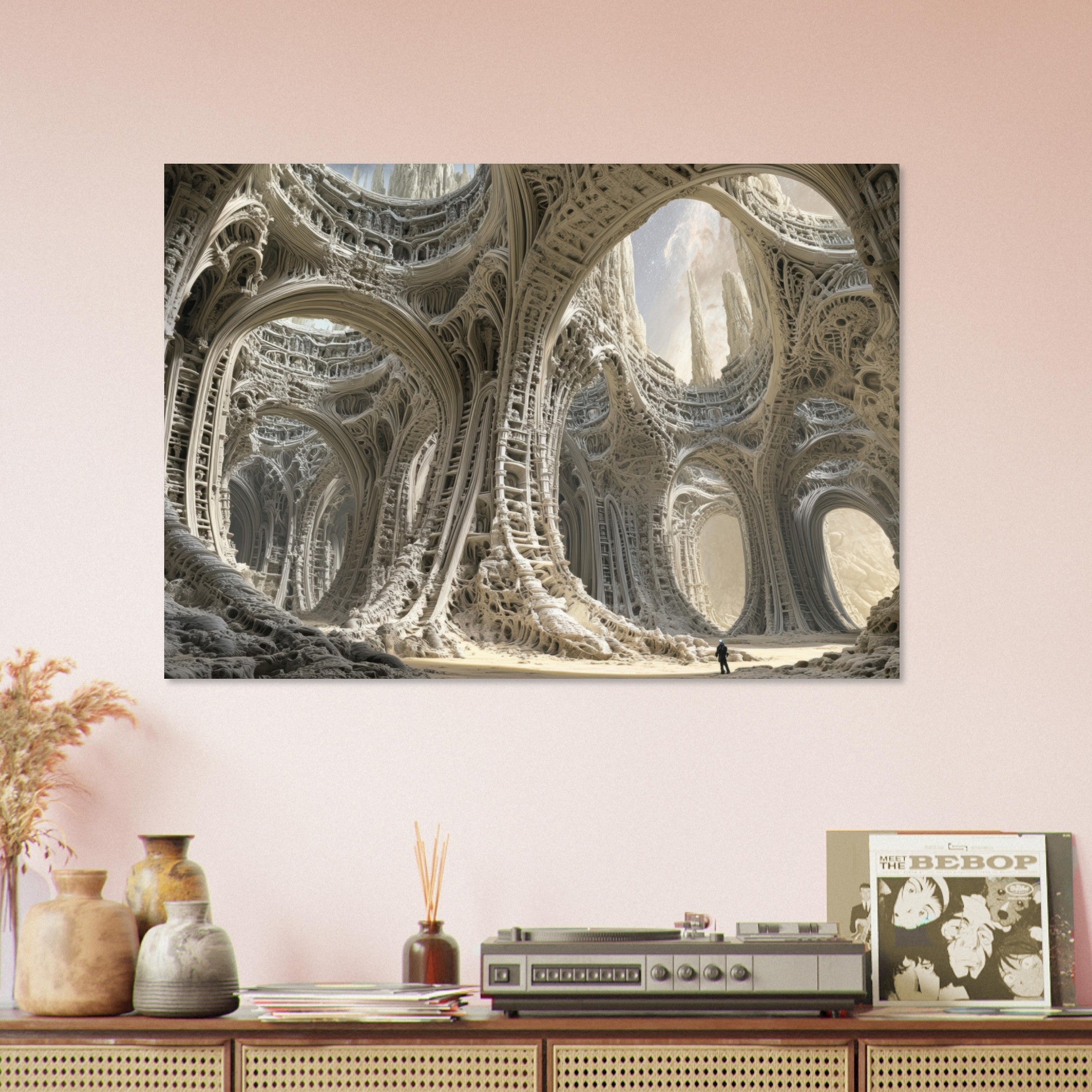 Aluminum Print Landscape - Alien Ruins on the Edge of the Galaxy Ancient - Shop Ai Art WebShop - Digital Art online Store