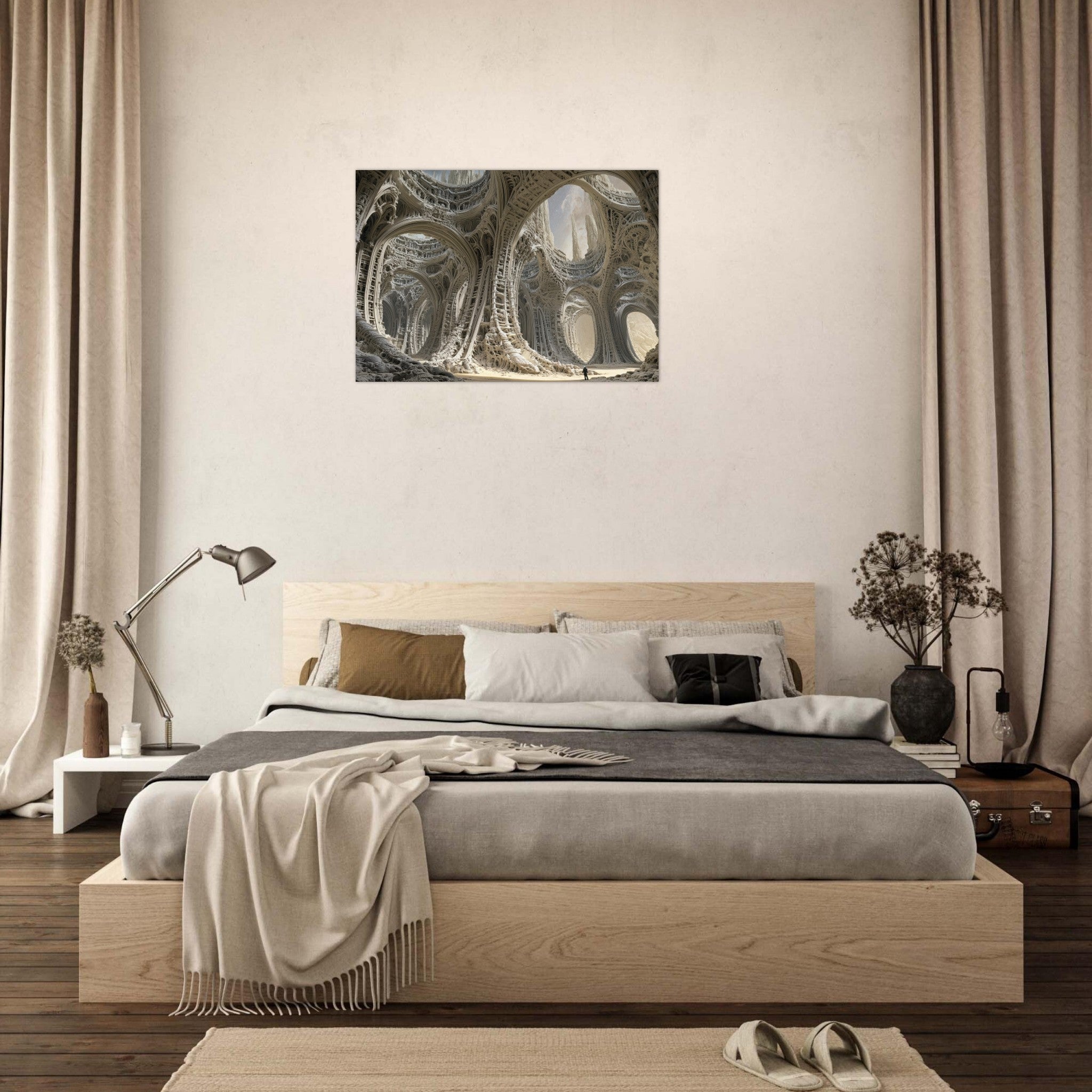 Aluminum Print Landscape - Alien Ruins on the Edge of the Galaxy Ancient - Shop Ai Art WebShop - Digital Art online Store