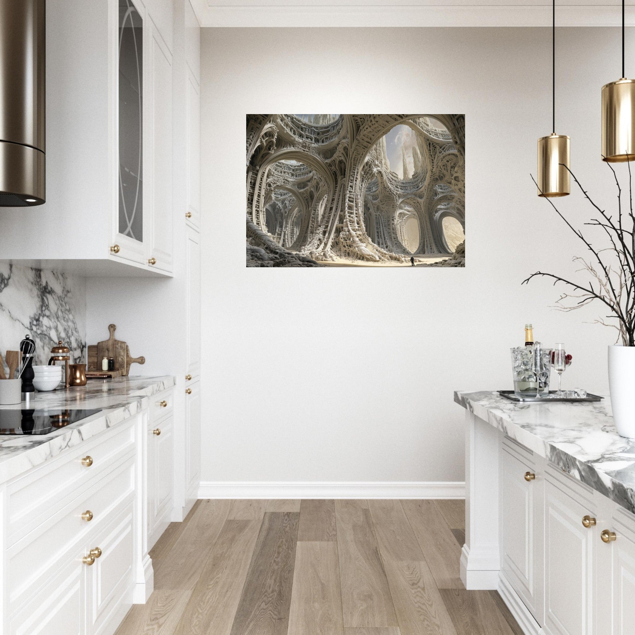 Aluminum Print Landscape - Alien Ruins on the Edge of the Galaxy Ancient - Shop Ai Art WebShop - Digital Art online Store
