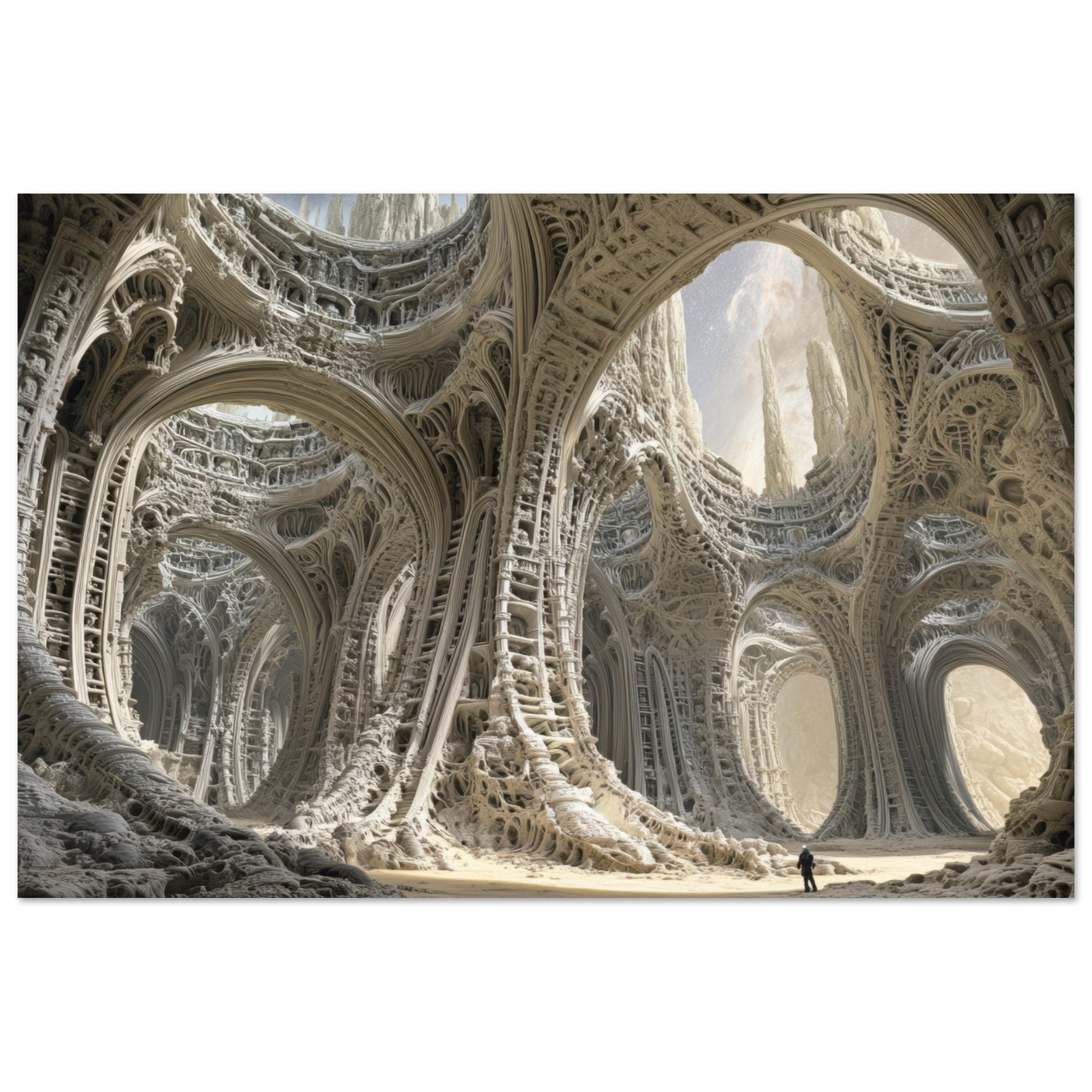 Aluminum Print Landscape - Alien Ruins on the Edge of the Galaxy Ancient - Shop Ai Art WebShop - Digital Art online Store