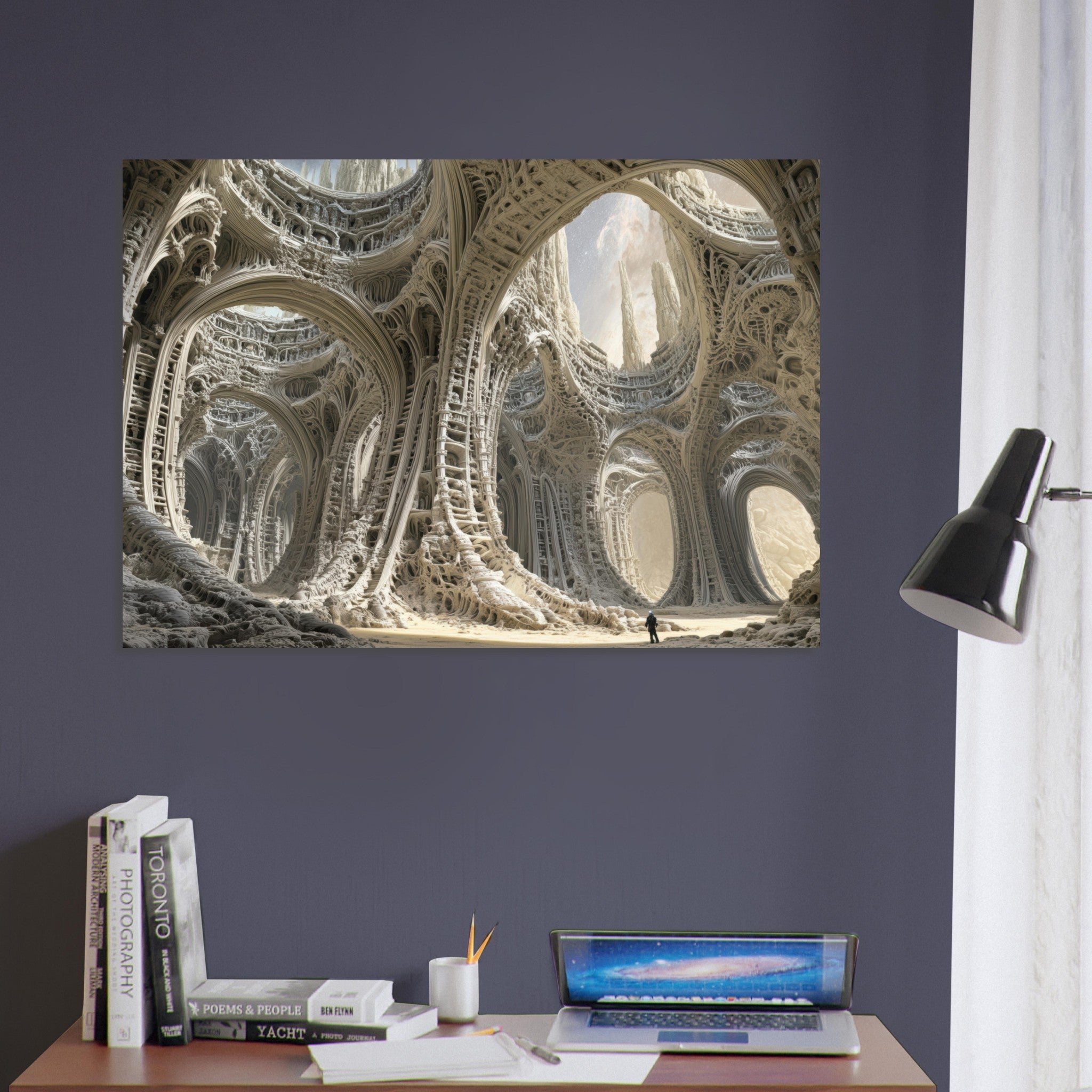 Aluminum Print Landscape - Alien Ruins on the Edge of the Galaxy Ancient - Shop Ai Art WebShop - Digital Art online Store