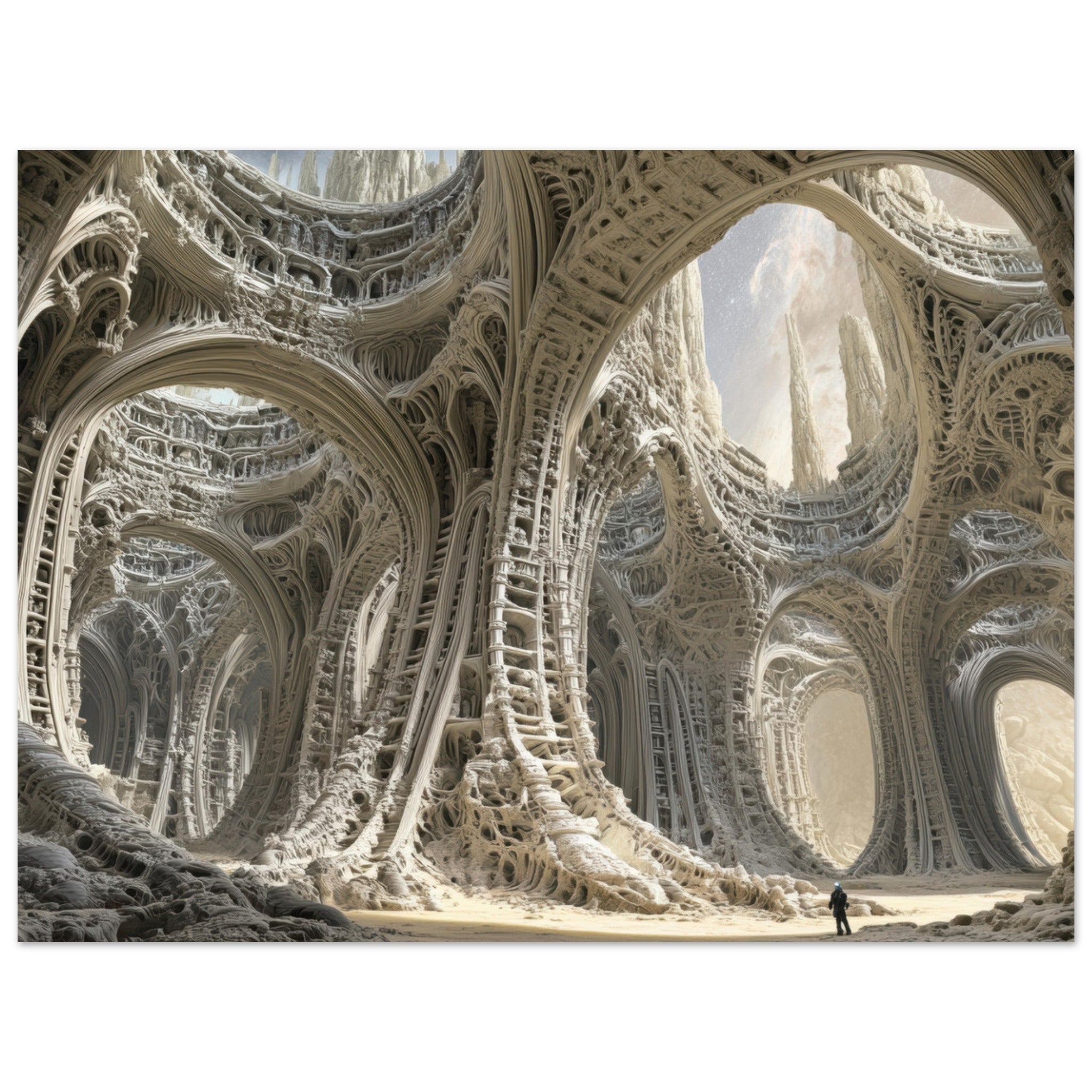 Aluminum Print Landscape - Alien Ruins on the Edge of the Galaxy Ancient - Shop Ai Art WebShop - Digital Art online Store