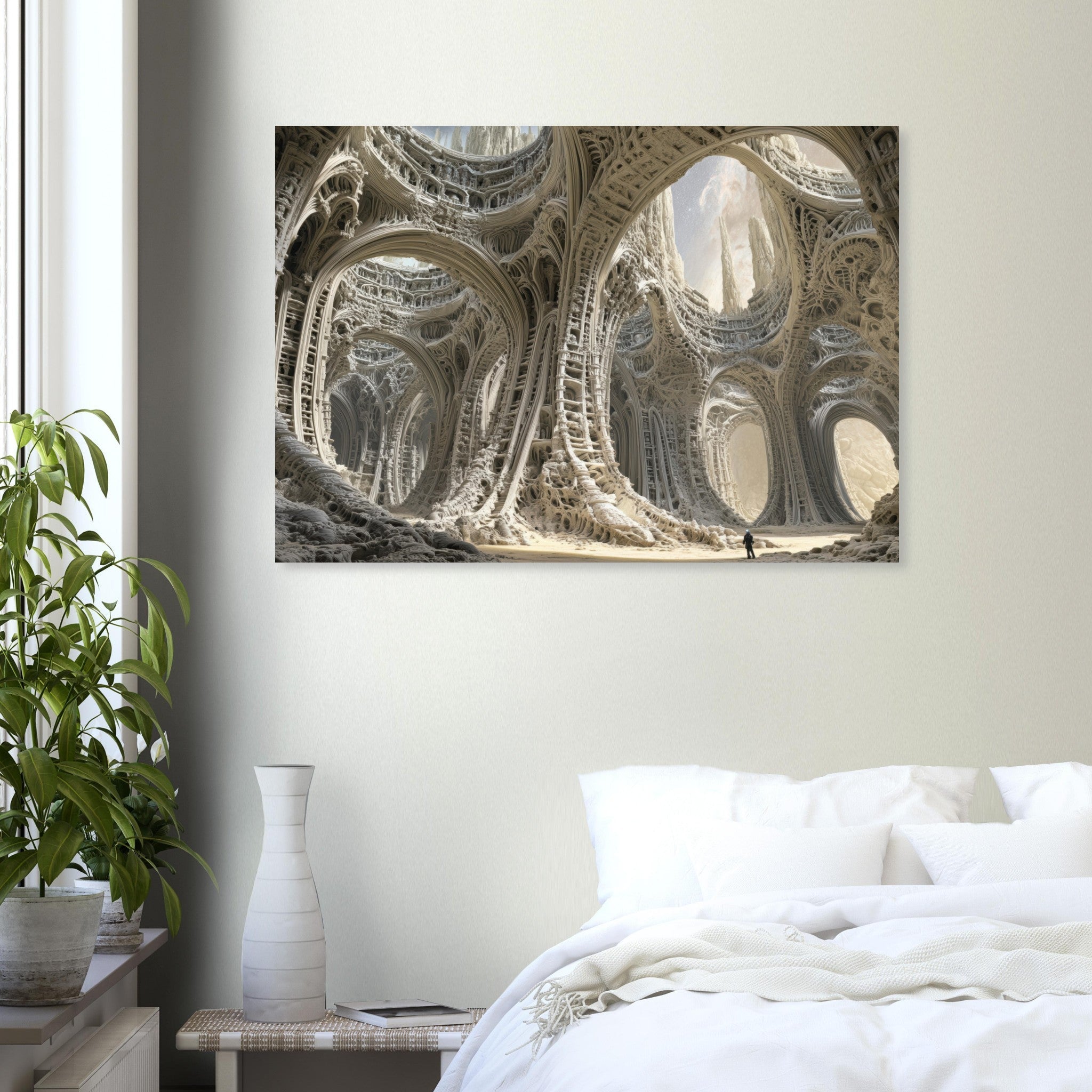 Aluminum Print Landscape - Alien Ruins on the Edge of the Galaxy Ancient - Shop Ai Art WebShop - Digital Art online Store