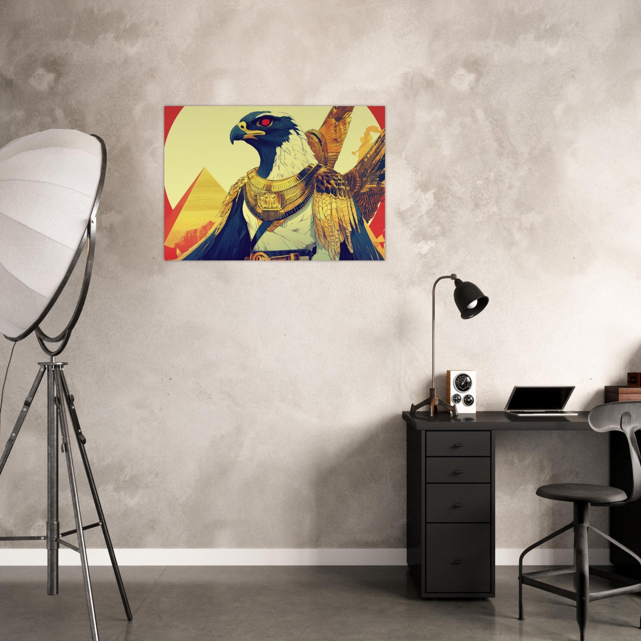 Aluminum Print Landscape - Ancient Egyptian Falcon God Horus A majestic far 3 - Shop Ai Art WebShop - Digital Art online Store