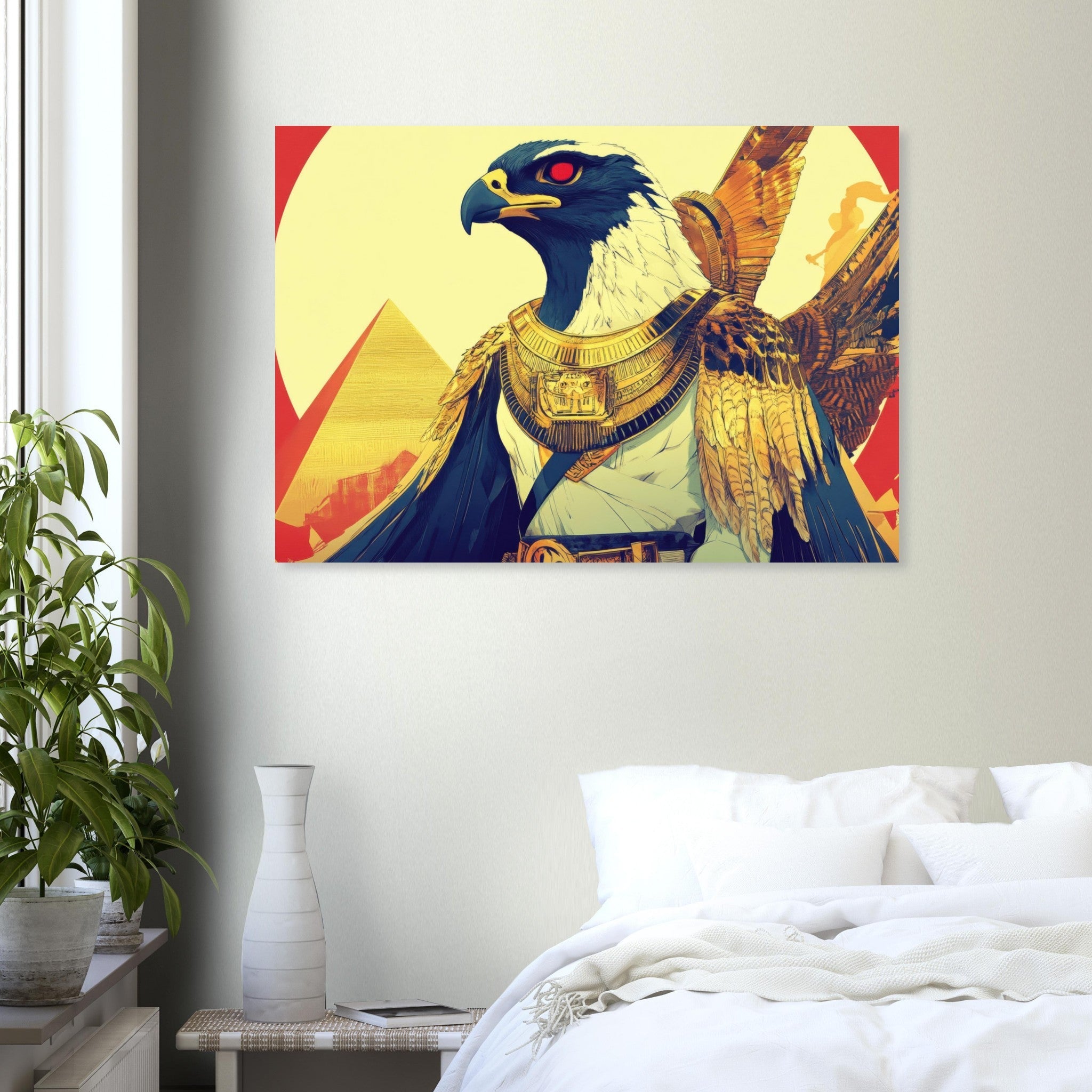 Aluminum Print Landscape - Ancient Egyptian Falcon God Horus A majestic far 3 - Shop Ai Art WebShop - Digital Art online Store