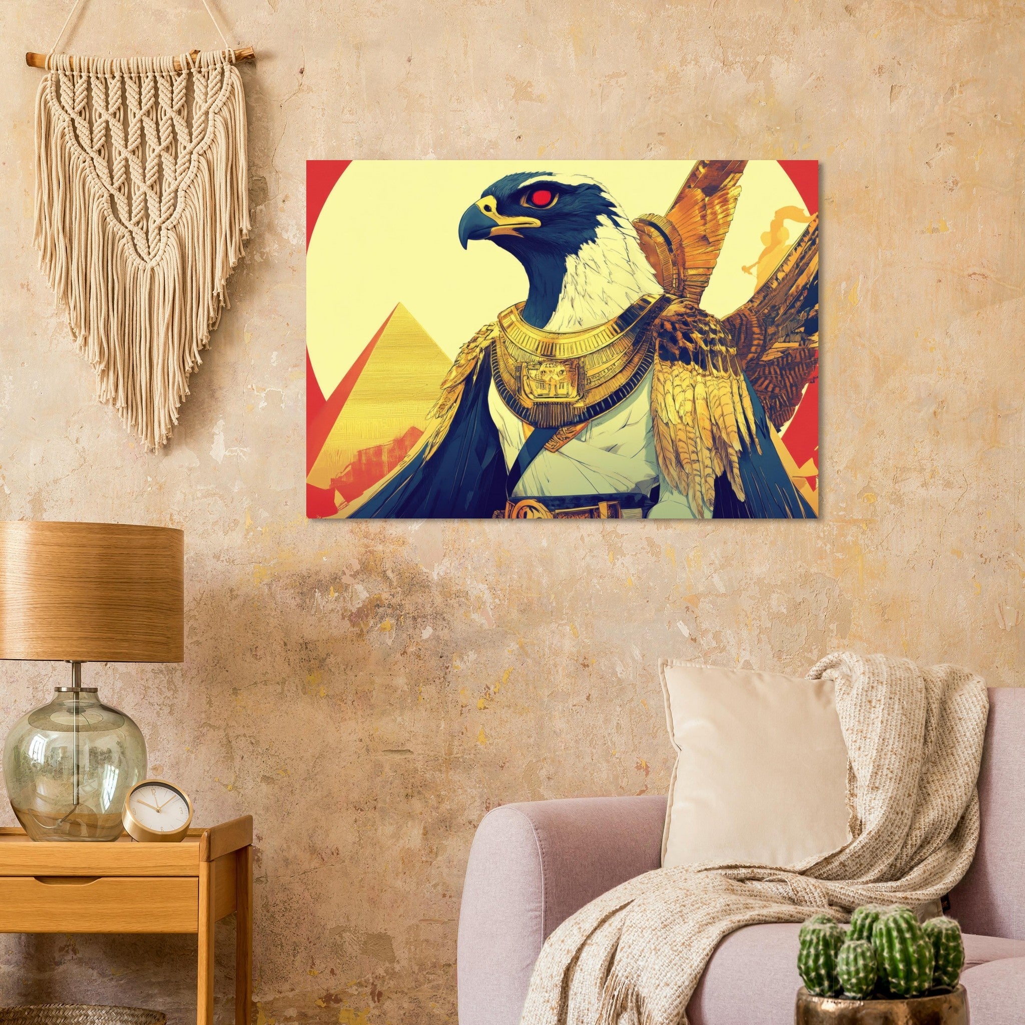 Aluminum Print Landscape - Ancient Egyptian Falcon God Horus A majestic far 3 - Shop Ai Art WebShop - Digital Art online Store
