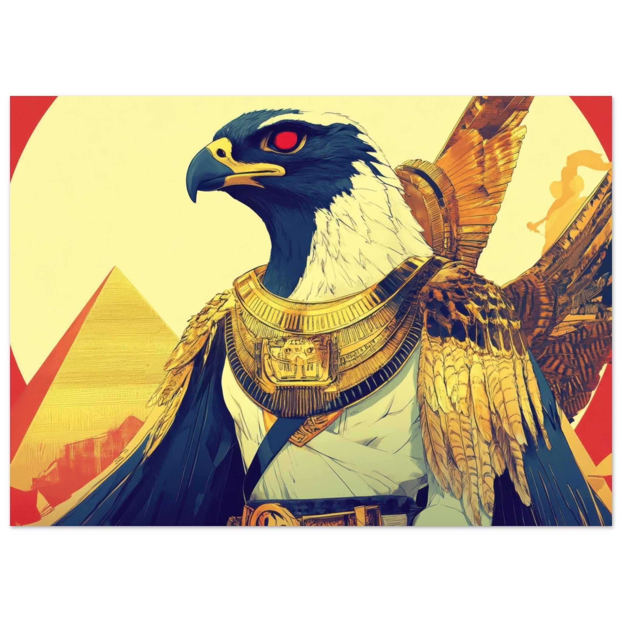 Aluminum Print Landscape - Ancient Egyptian Falcon God Horus A majestic far 3 - Shop Ai Art WebShop - Digital Art online Store