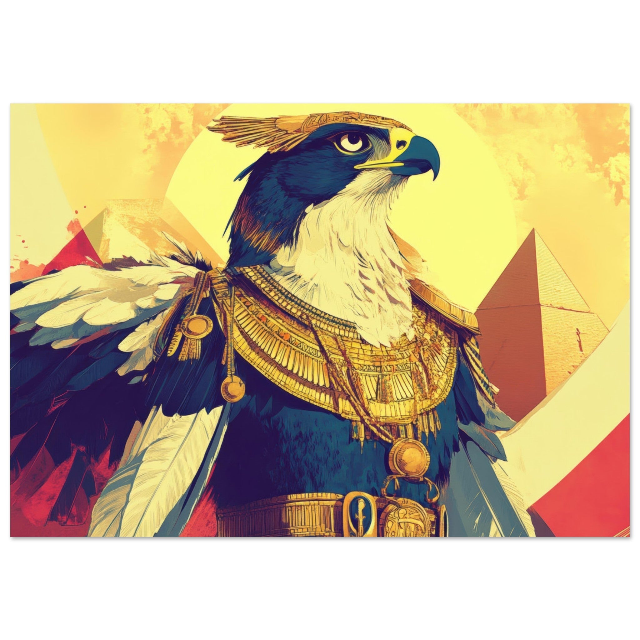 Aluminum Print Landscape - Ancient Egyptian Falcon God Horus A majestic far 5 - Shop Ai Art WebShop - Digital Art online Store