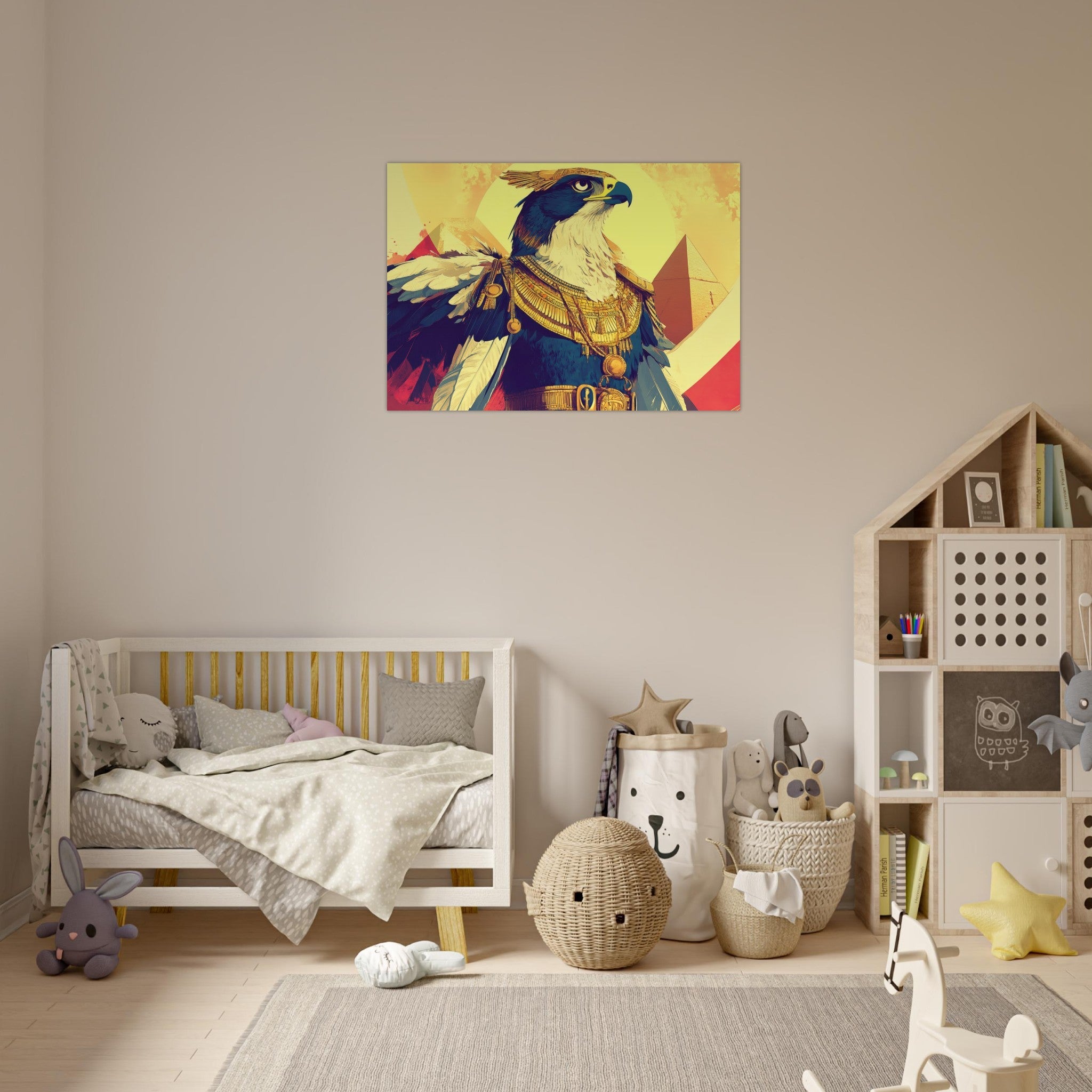 Aluminum Print Landscape - Ancient Egyptian Falcon God Horus A majestic far 5 - Shop Ai Art WebShop - Digital Art online Store