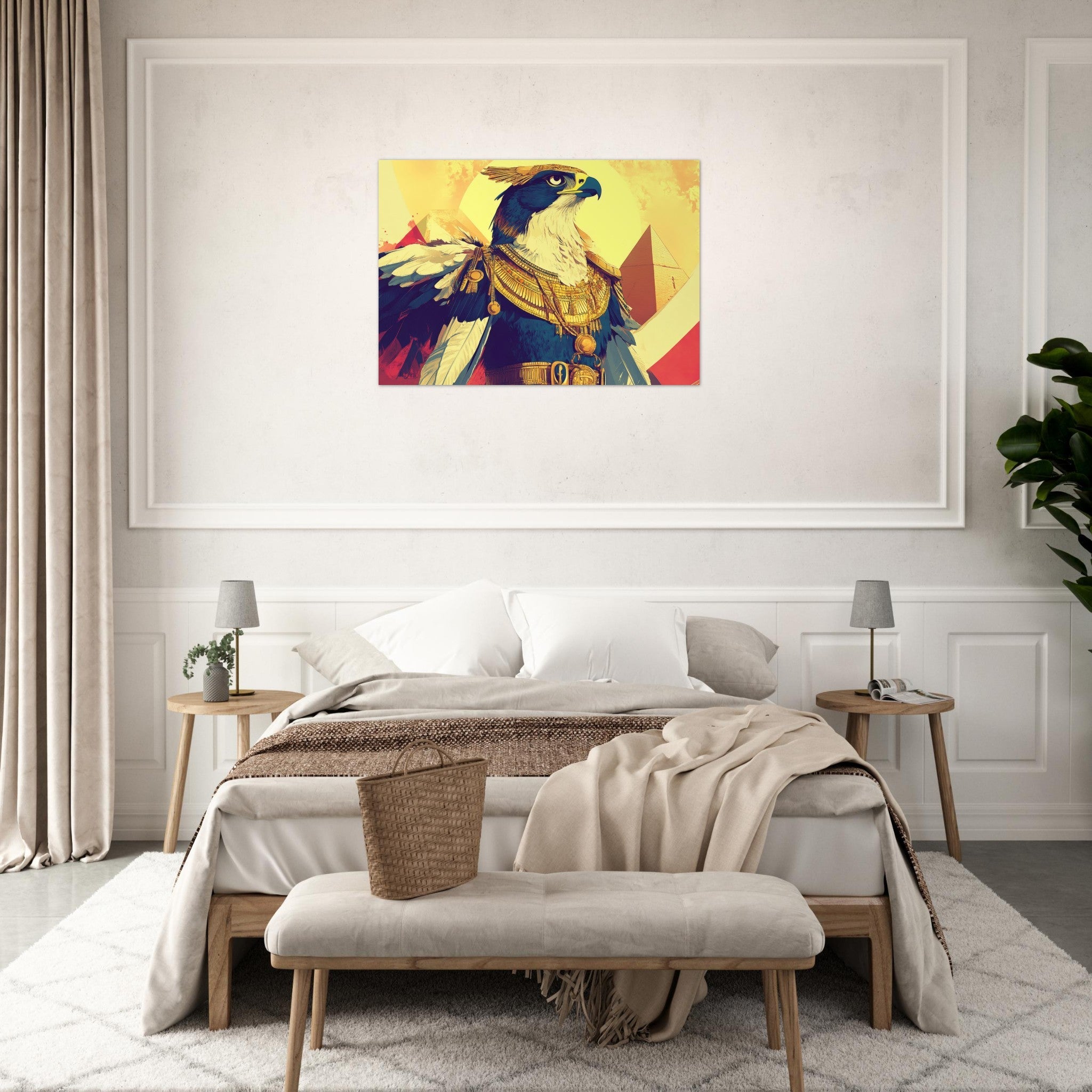 Aluminum Print Landscape - Ancient Egyptian Falcon God Horus A majestic far 5 - Shop Ai Art WebShop - Digital Art online Store