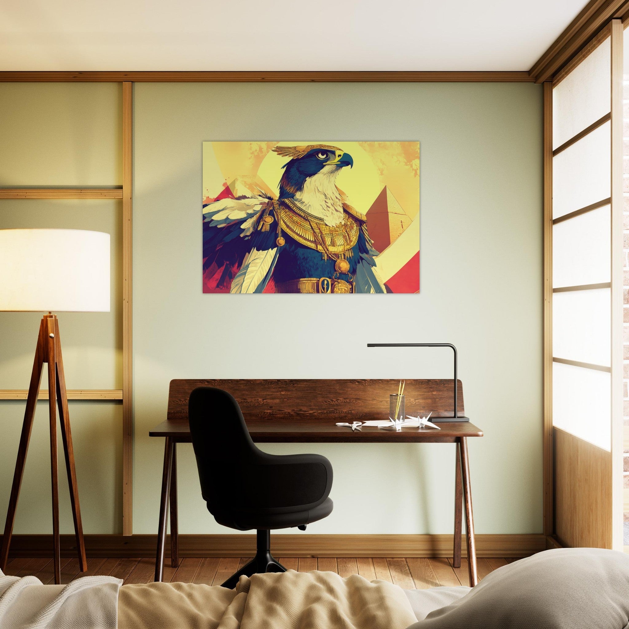 Aluminum Print Landscape - Ancient Egyptian Falcon God Horus A majestic far 5 - Shop Ai Art WebShop - Digital Art online Store