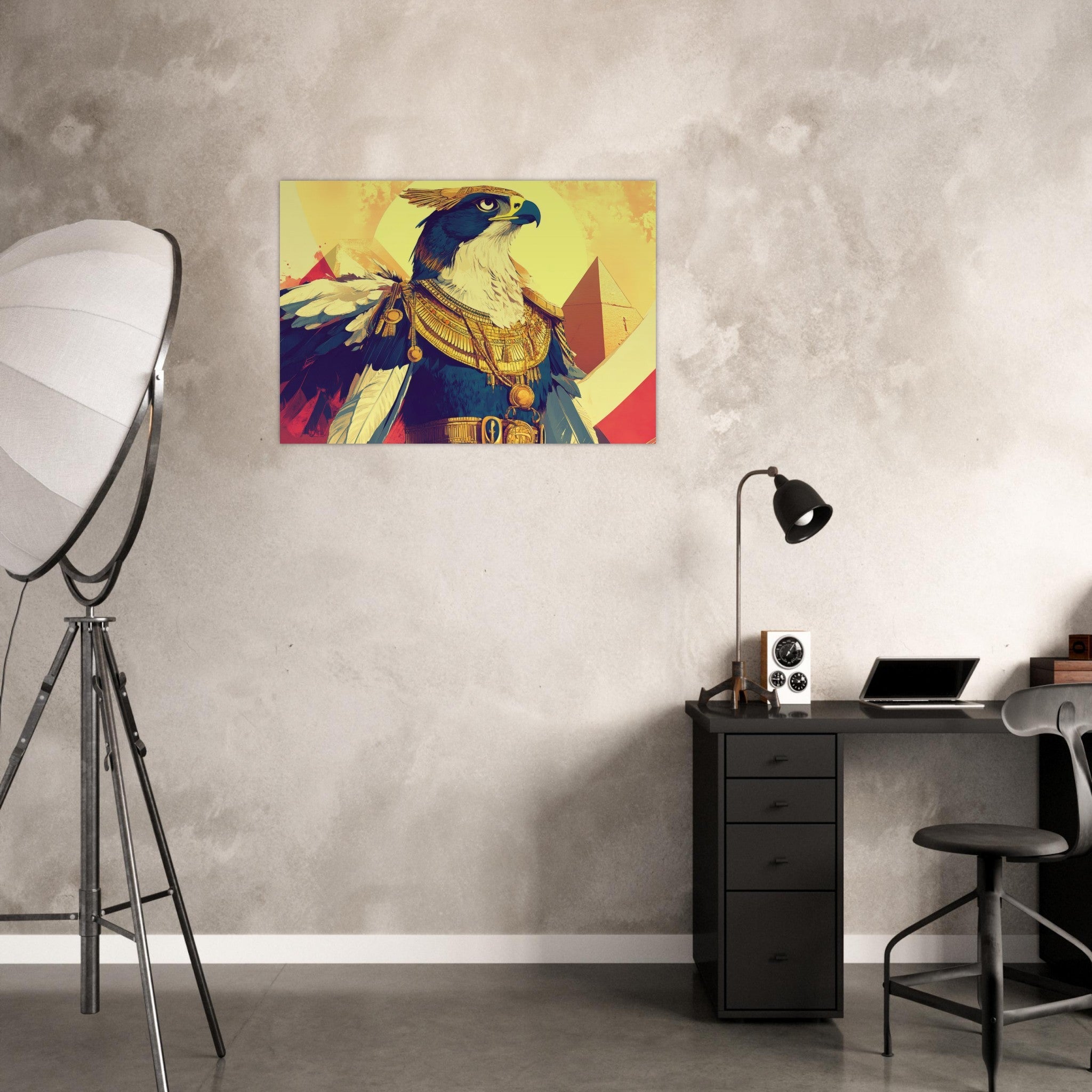 Aluminum Print Landscape - Ancient Egyptian Falcon God Horus A majestic far 5 - Shop Ai Art WebShop - Digital Art online Store
