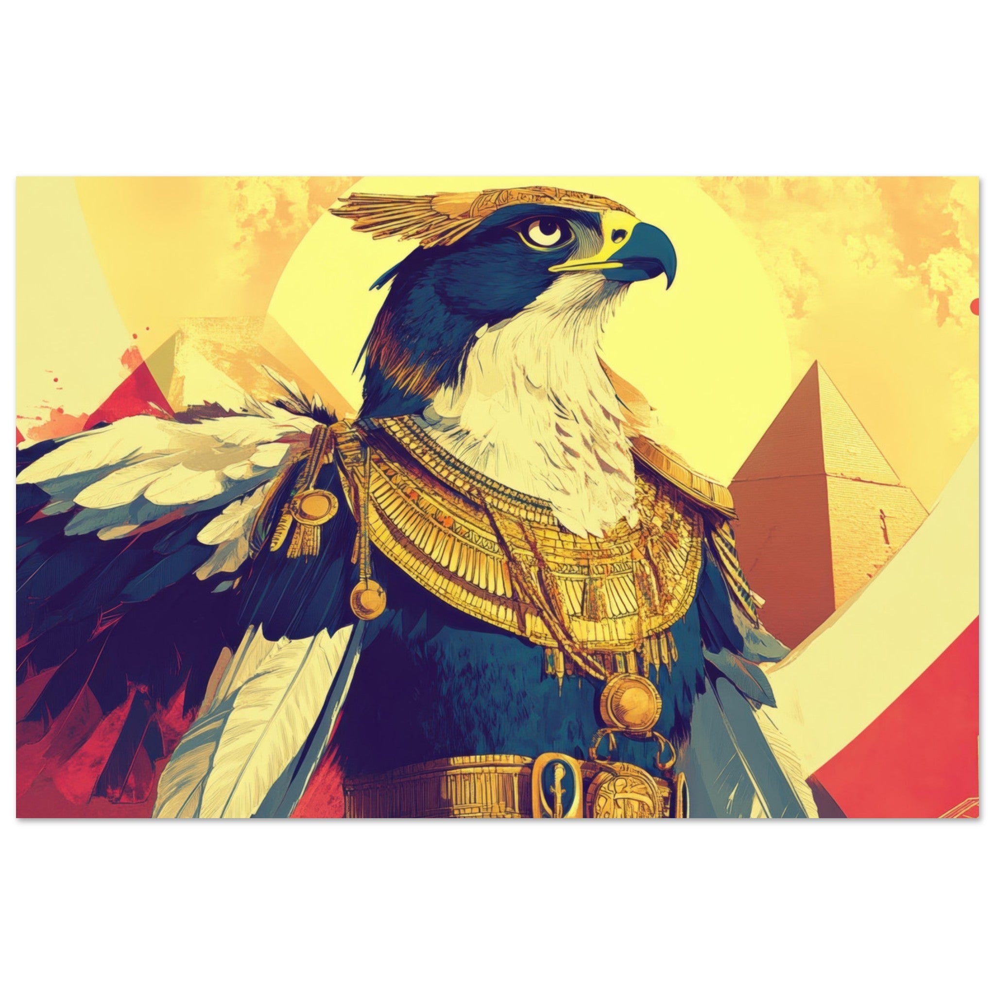 Aluminum Print Landscape - Ancient Egyptian Falcon God Horus A majestic far 5 - Shop Ai Art WebShop - Digital Art online Store