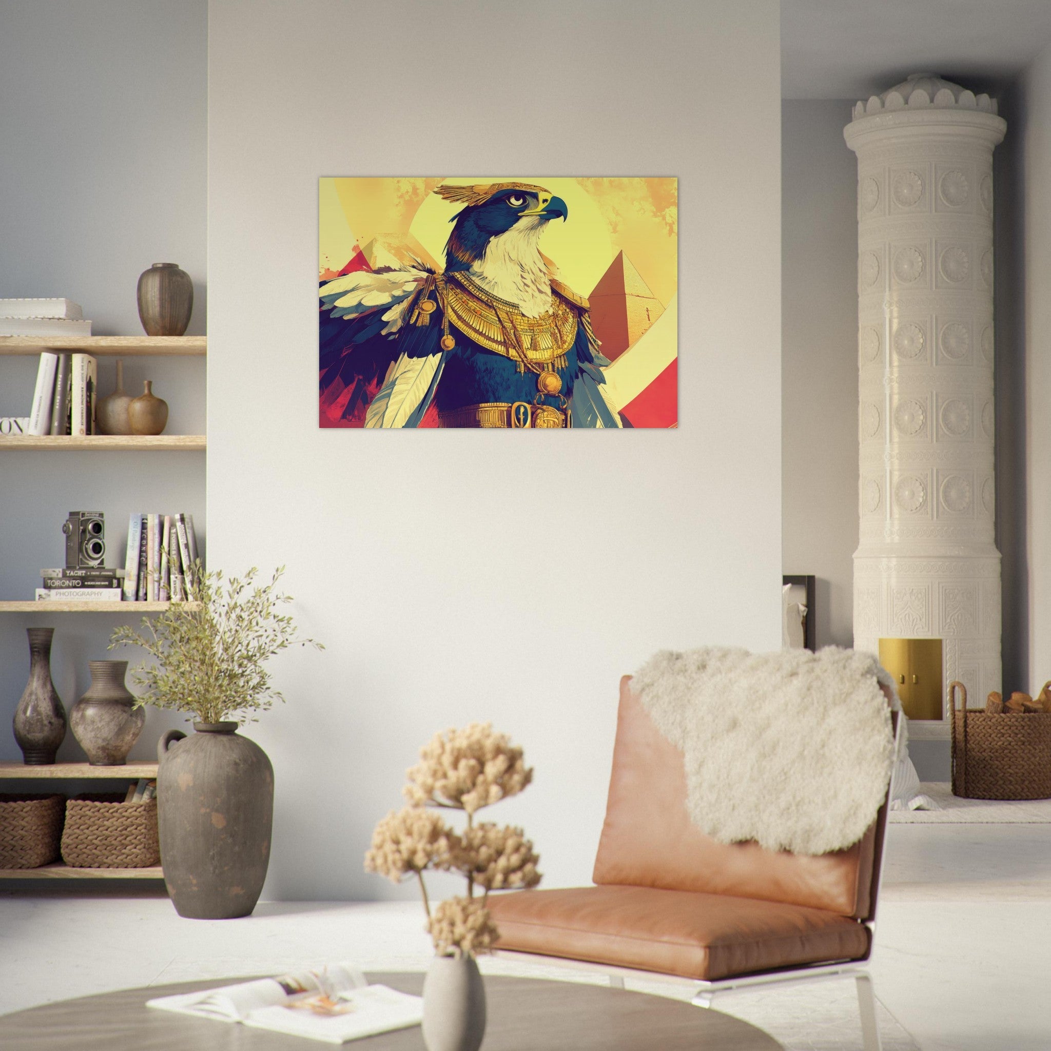 Aluminum Print Landscape - Ancient Egyptian Falcon God Horus A majestic far 5 - Shop Ai Art WebShop - Digital Art online Store