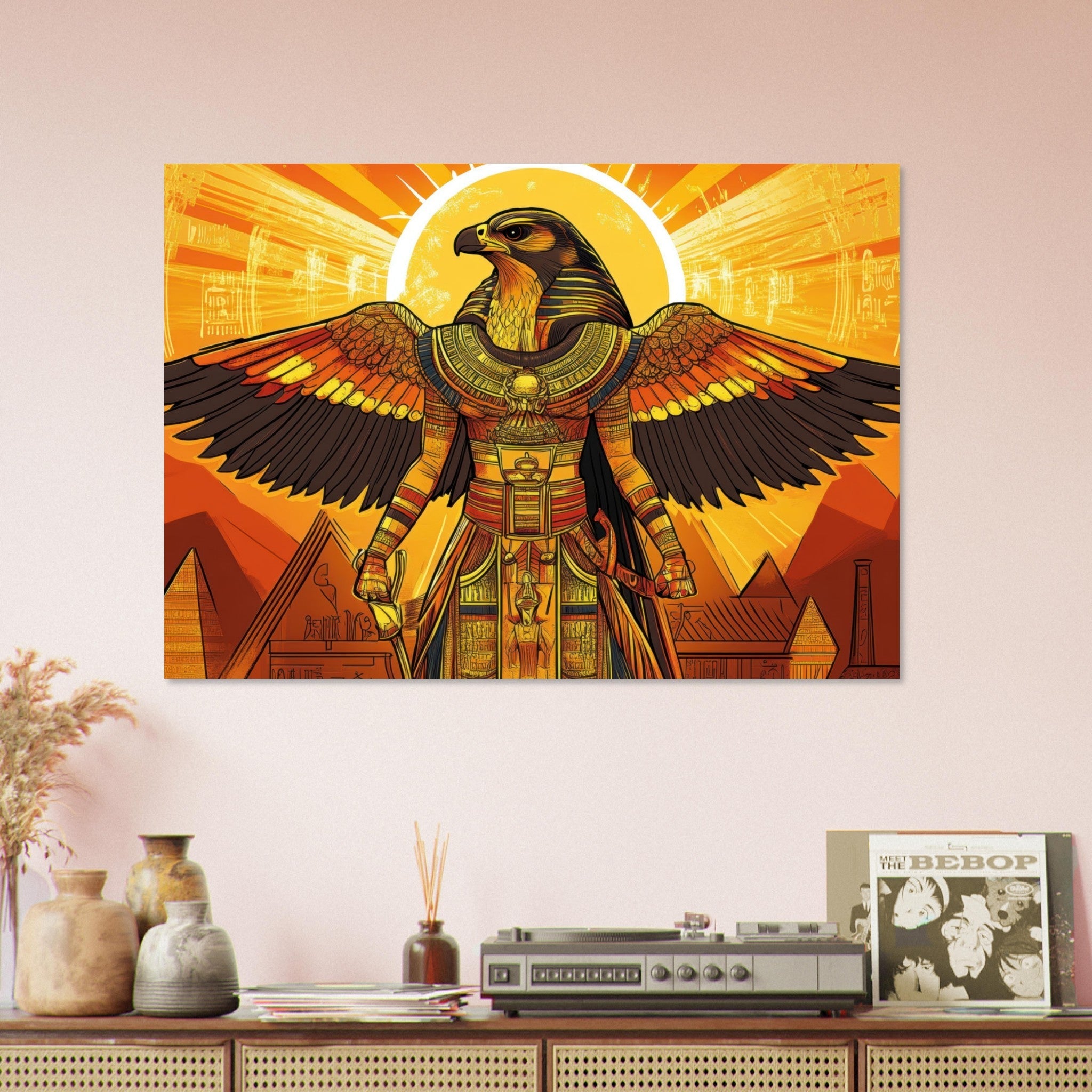 Aluminum Print Landscape - Ancient Egyptian Falcon God Horus A majestic far 7 - Shop Ai Art WebShop - Digital Art online Store