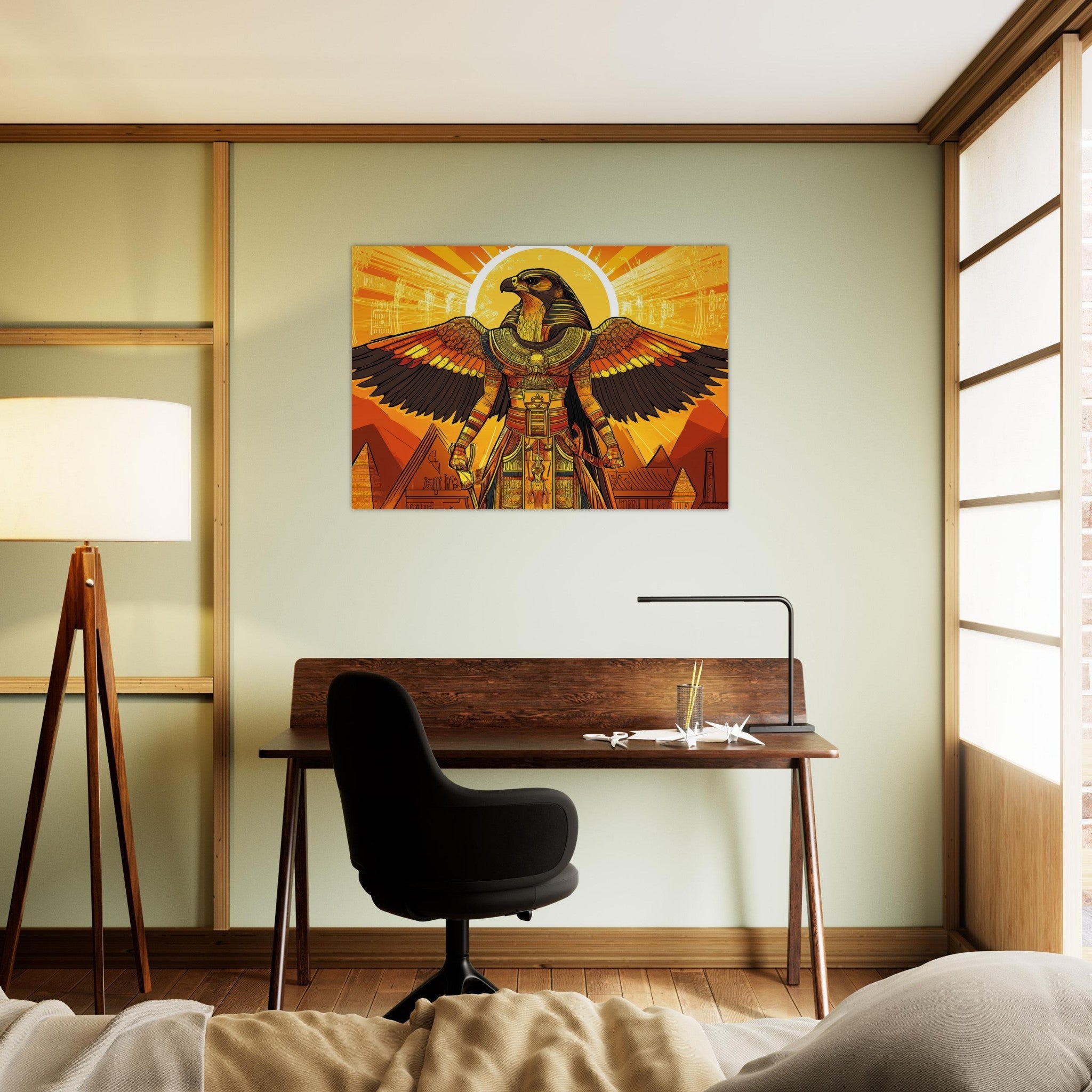 Aluminum Print Landscape - Ancient Egyptian Falcon God Horus A majestic far 7 - Shop Ai Art WebShop - Digital Art online Store