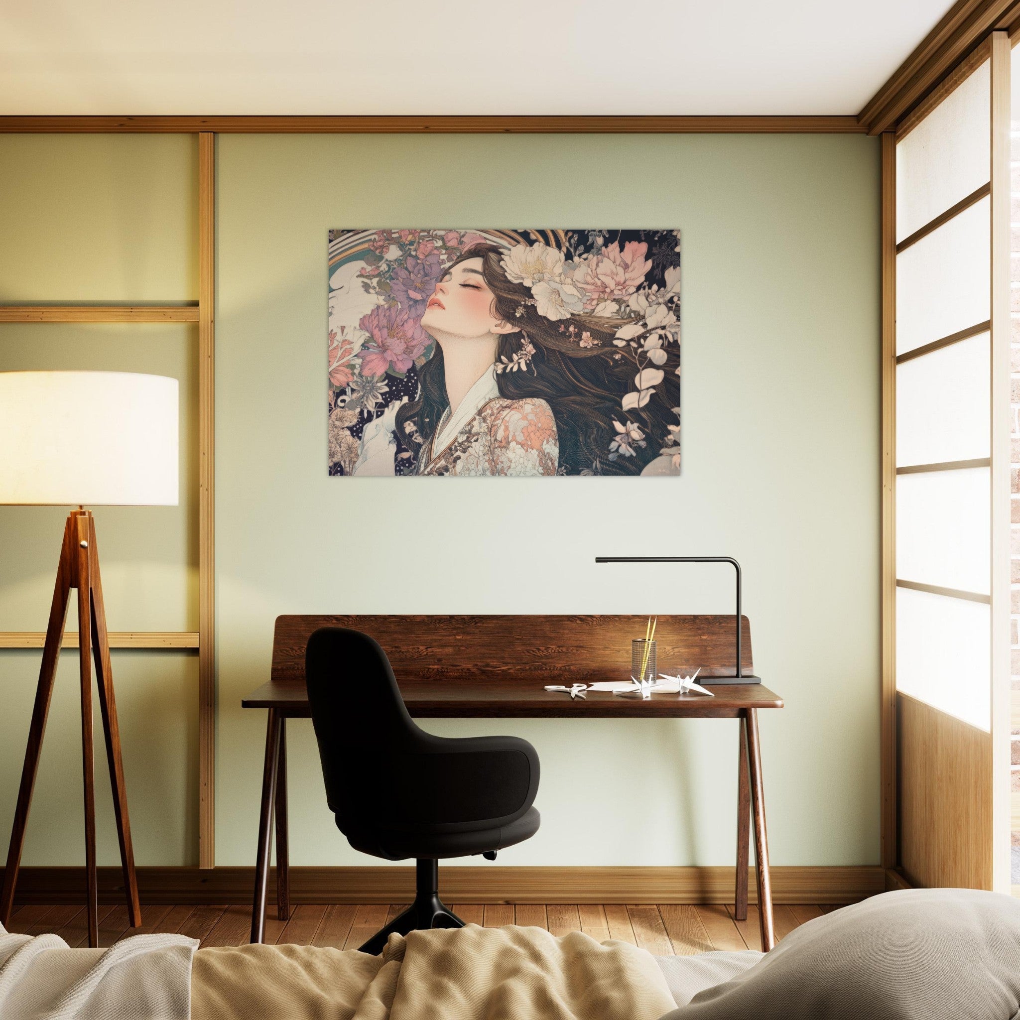 Aluminum Print Landscape - Art Nouveau Enchanted Garden An Art Nouveau inst 2 - Shop Ai Art WebShop - Digital Art online Store
