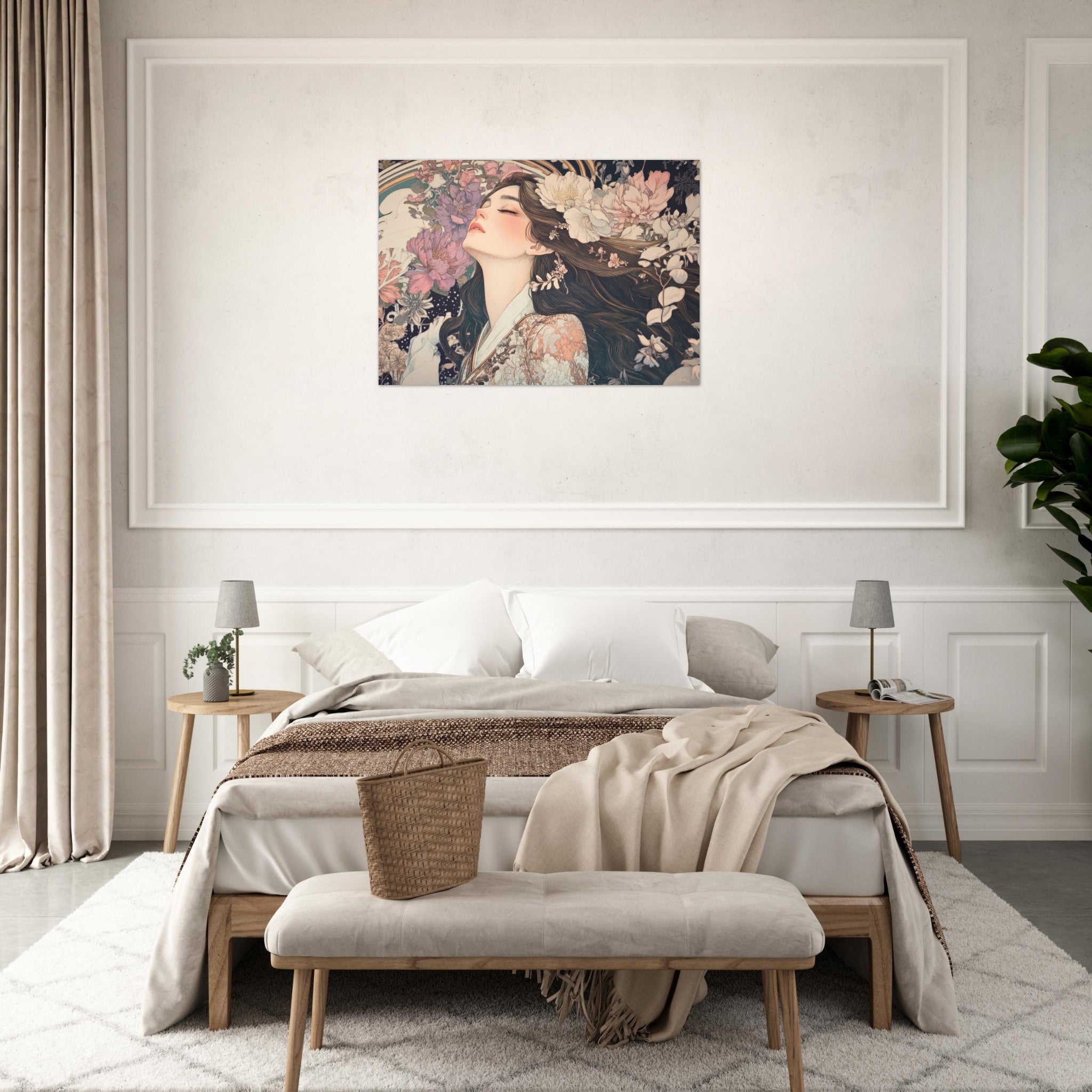 Aluminum Print Landscape - Art Nouveau Enchanted Garden An Art Nouveau inst 2 - Shop Ai Art WebShop - Digital Art online Store