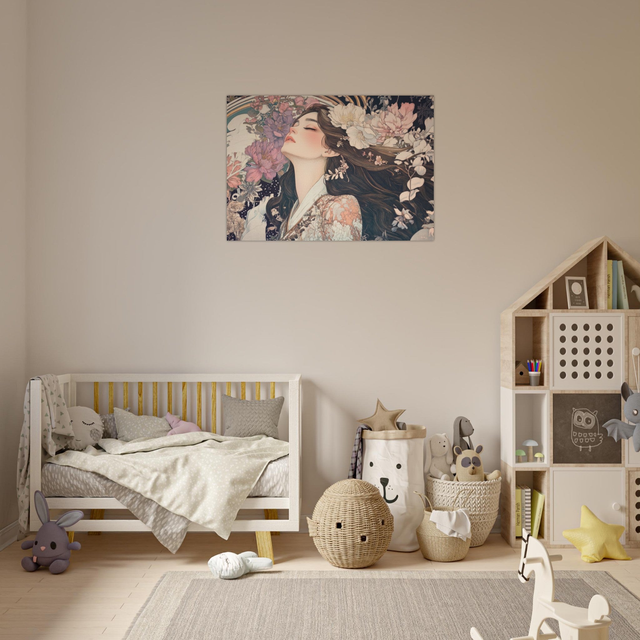Aluminum Print Landscape - Art Nouveau Enchanted Garden An Art Nouveau inst 2 - Shop Ai Art WebShop - Digital Art online Store