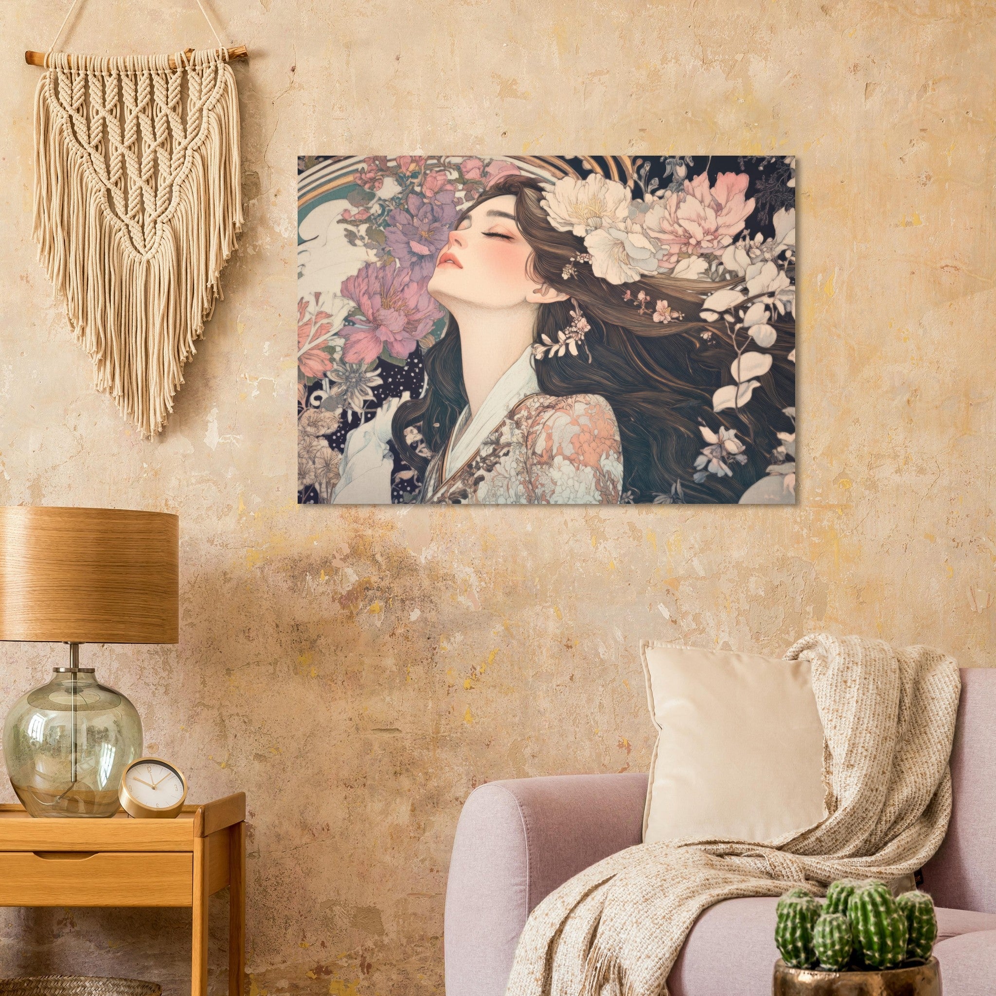 Aluminum Print Landscape - Art Nouveau Enchanted Garden An Art Nouveau inst 2 - Shop Ai Art WebShop - Digital Art online Store