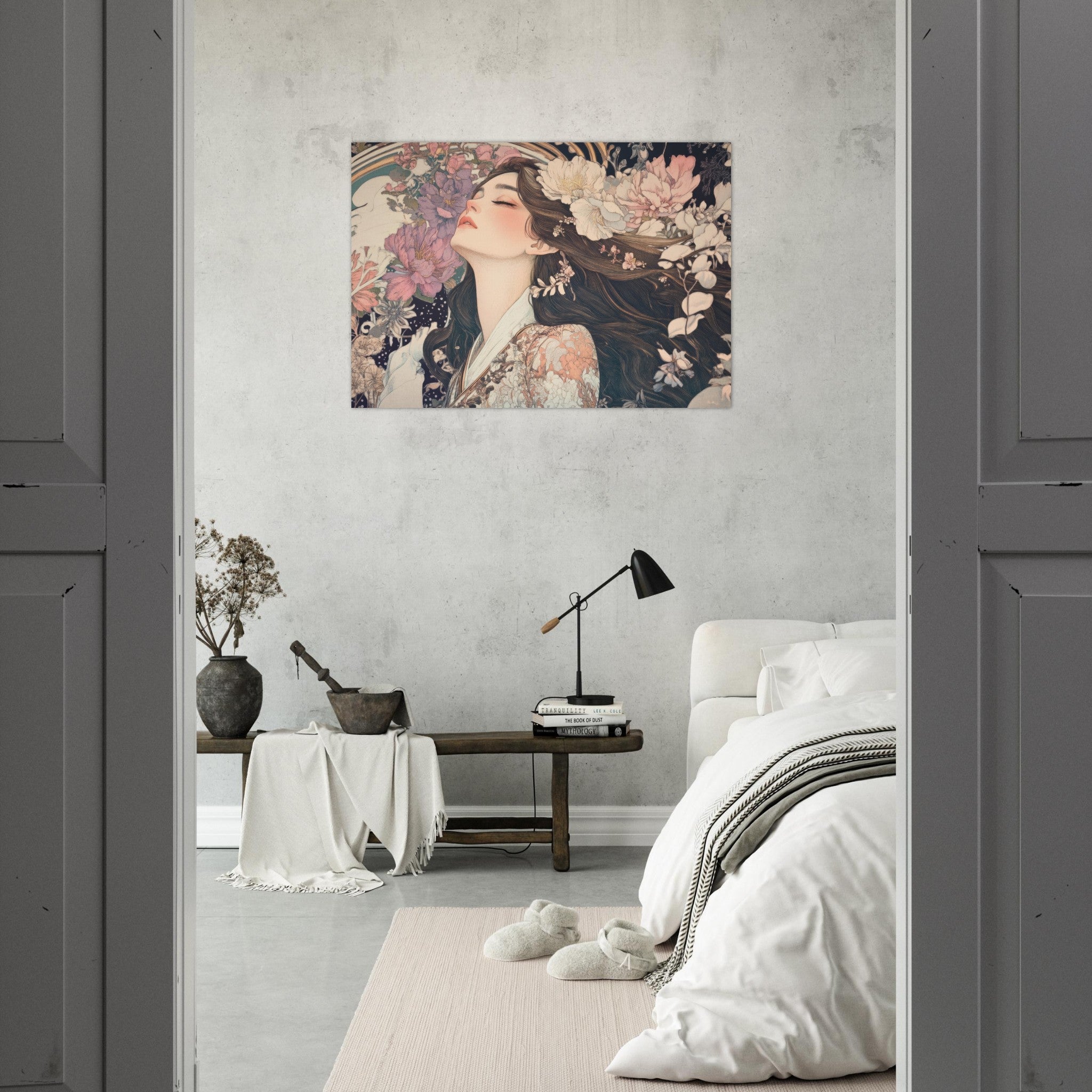 Aluminum Print Landscape - Art Nouveau Enchanted Garden An Art Nouveau inst 2 - Shop Ai Art WebShop - Digital Art online Store