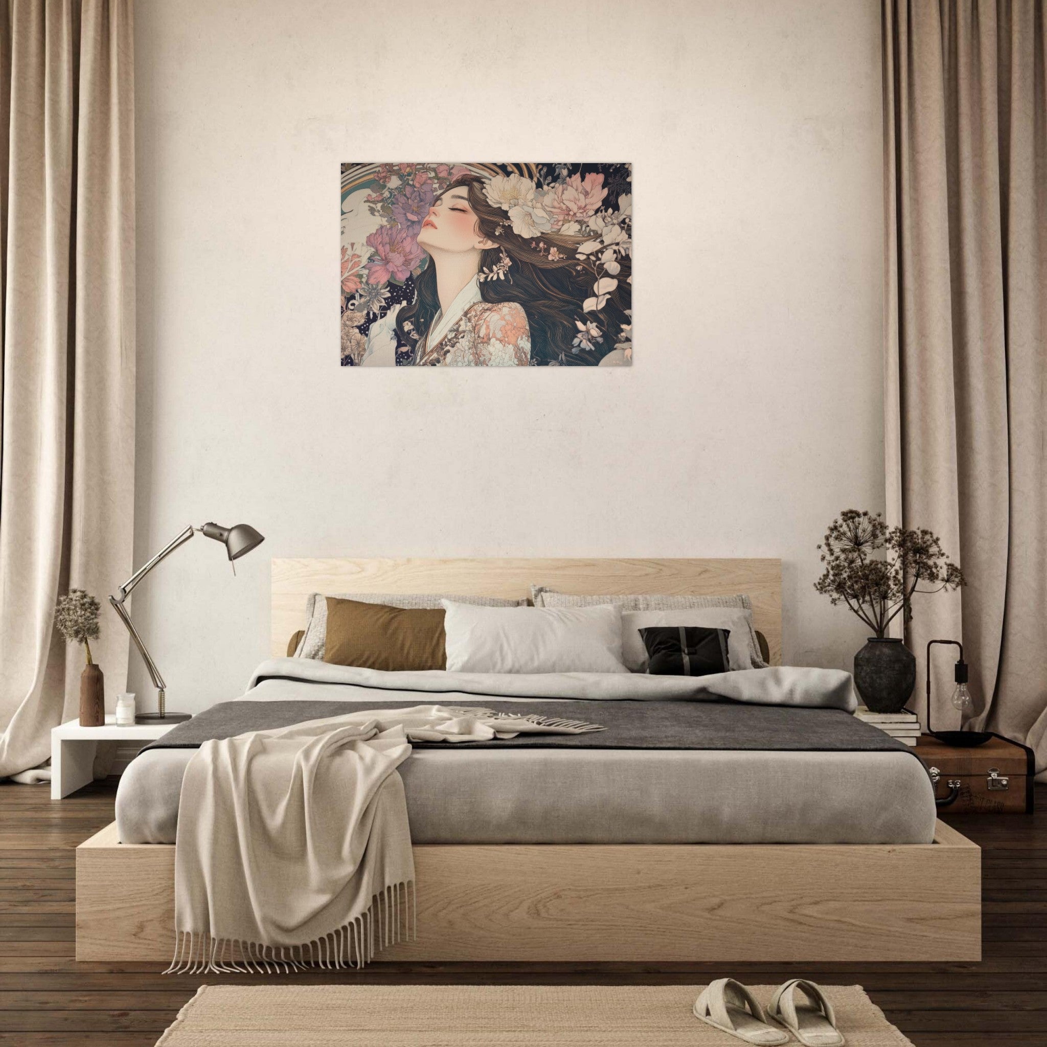 Aluminum Print Landscape - Art Nouveau Enchanted Garden An Art Nouveau inst 2 - Shop Ai Art WebShop - Digital Art online Store