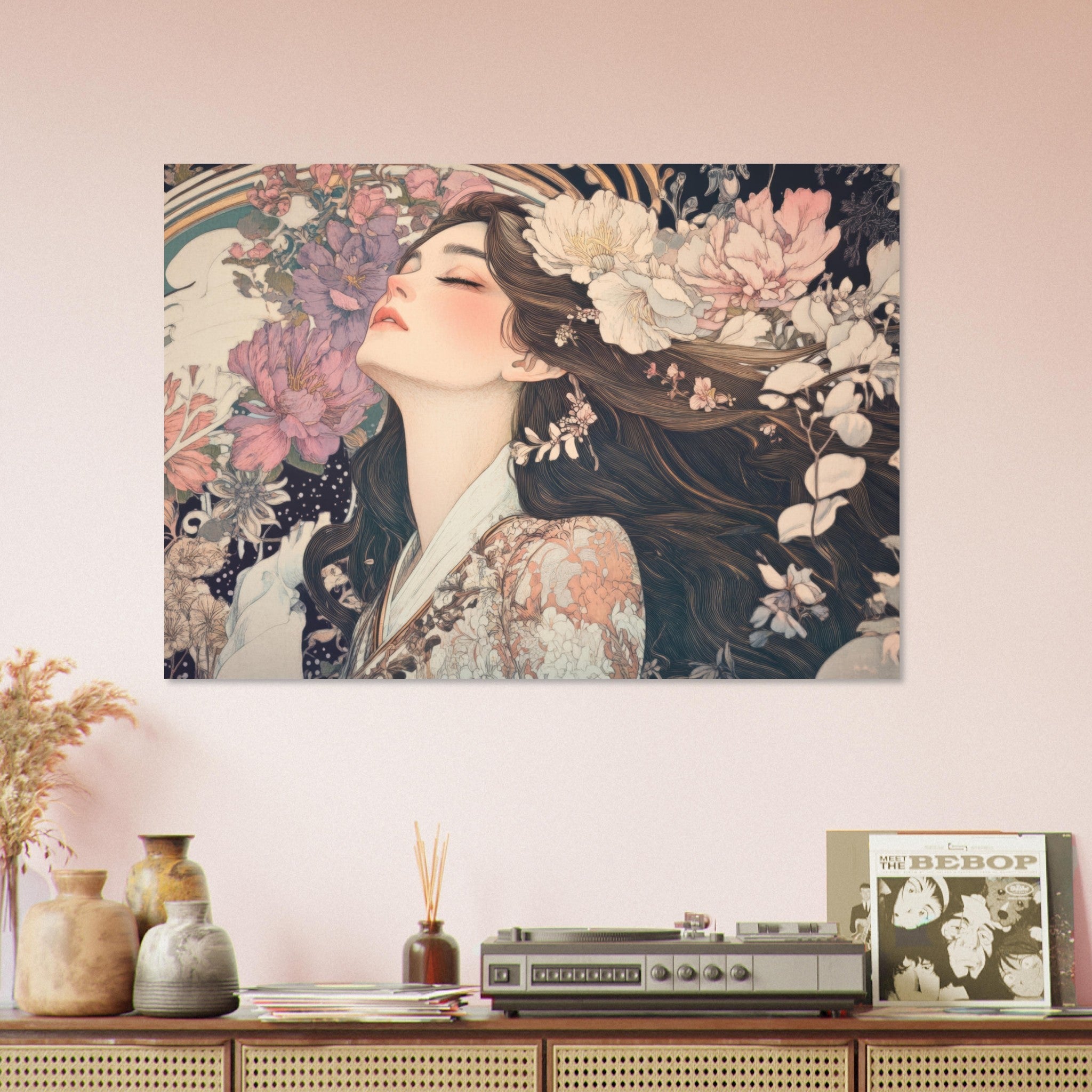 Aluminum Print Landscape - Art Nouveau Enchanted Garden An Art Nouveau inst 2 - Shop Ai Art WebShop - Digital Art online Store