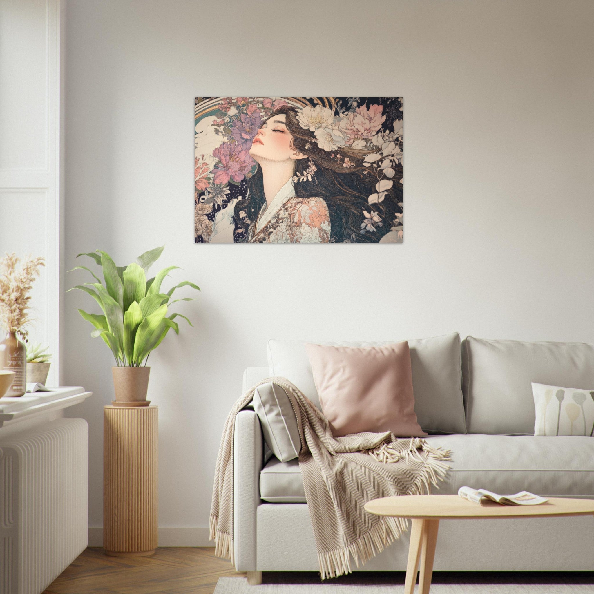 Aluminum Print Landscape - Art Nouveau Enchanted Garden An Art Nouveau inst 2 - Shop Ai Art WebShop - Digital Art online Store