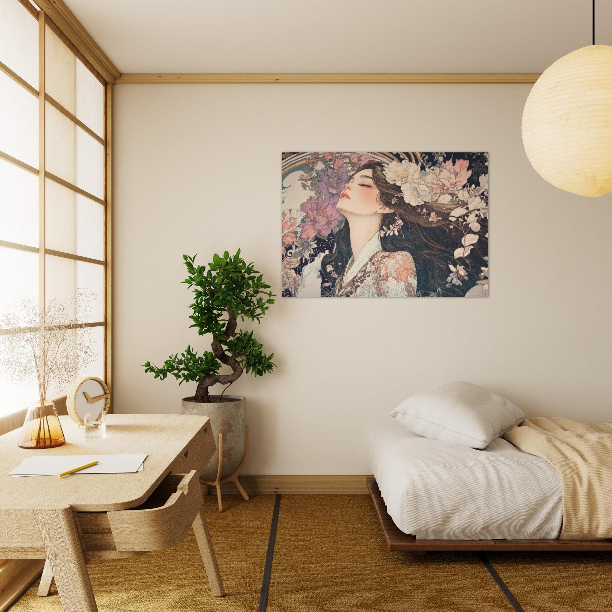 Aluminum Print Landscape - Art Nouveau Enchanted Garden An Art Nouveau inst 2 - Shop Ai Art WebShop - Digital Art online Store