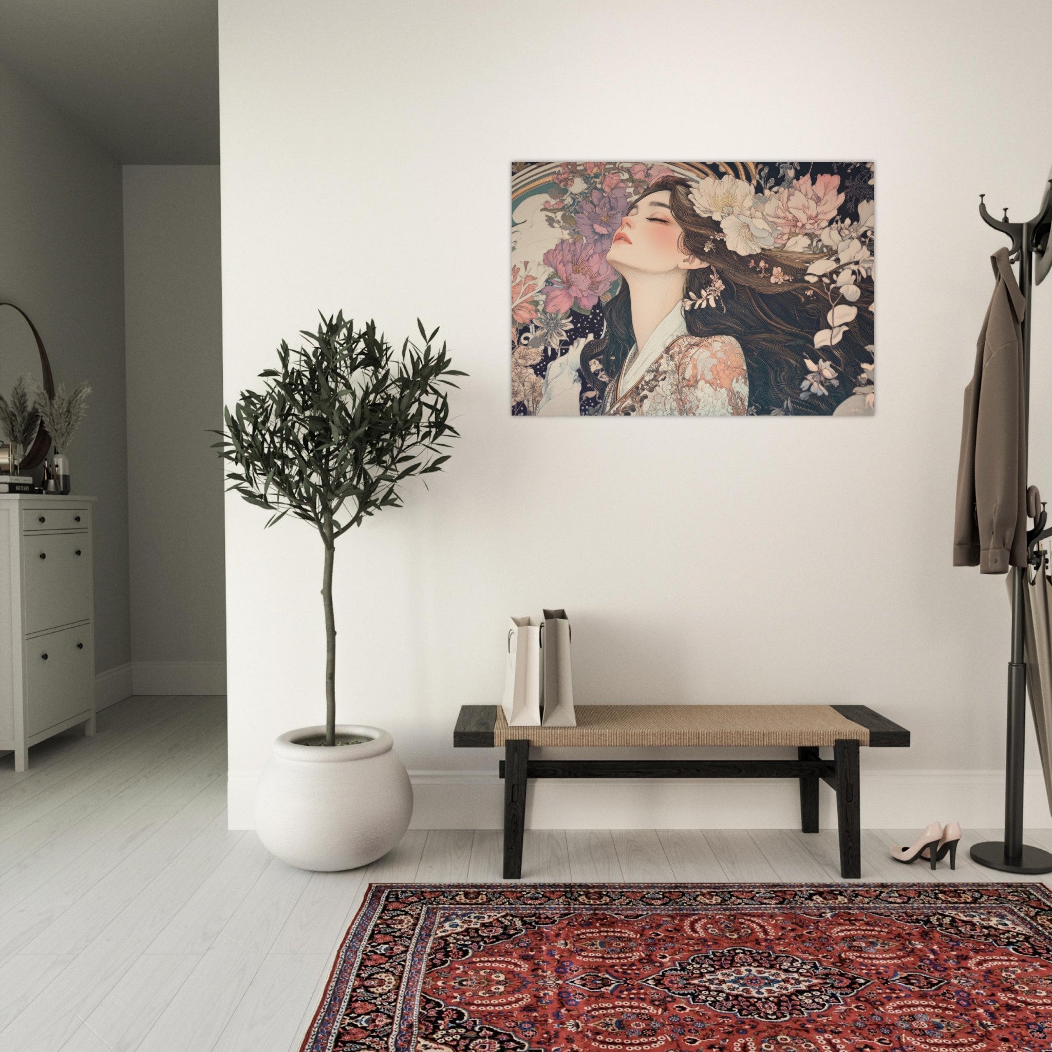 Aluminum Print Landscape - Art Nouveau Enchanted Garden An Art Nouveau inst 2 - Shop Ai Art WebShop - Digital Art online Store