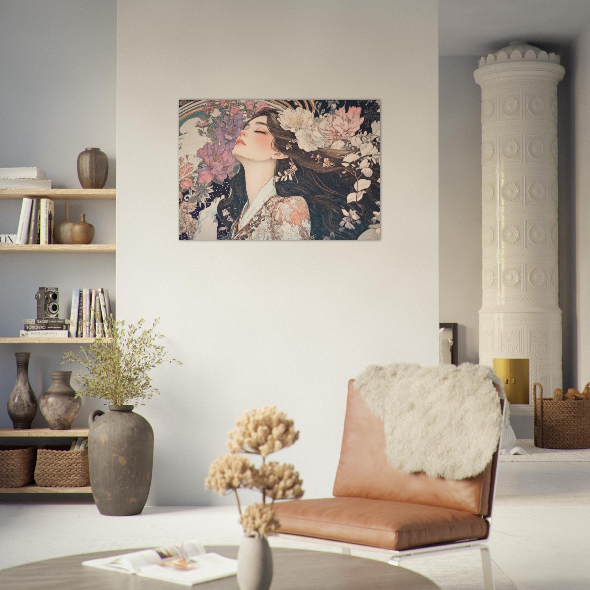 Aluminum Print Landscape - Art Nouveau Enchanted Garden An Art Nouveau inst 2 - Shop Ai Art WebShop - Digital Art online Store