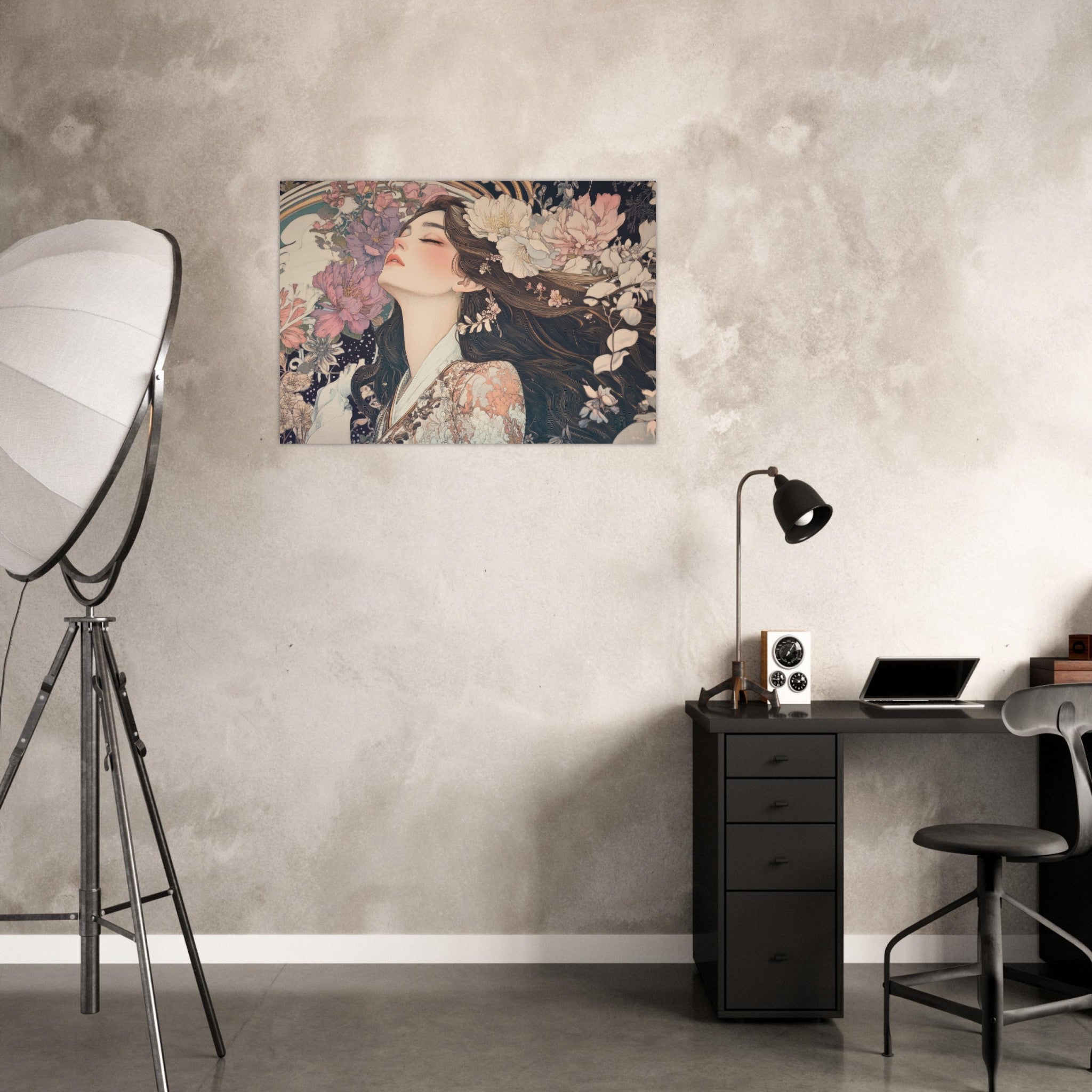 Aluminum Print Landscape - Art Nouveau Enchanted Garden An Art Nouveau inst 2 - Shop Ai Art WebShop - Digital Art online Store