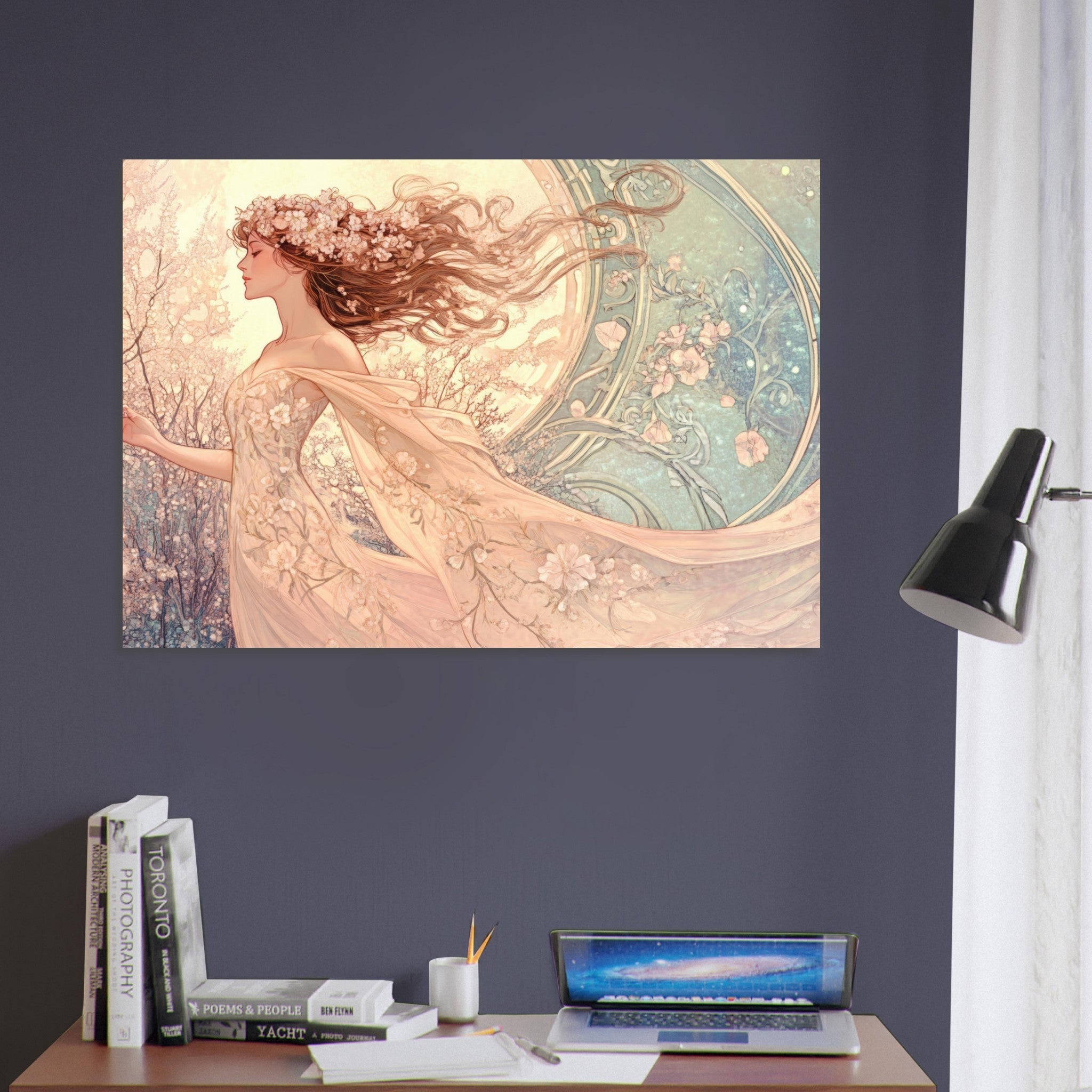 Aluminum Print Landscape - Art Nouveau Enchanted Garden An Art Nouveau inst 6 - Shop Ai Art WebShop - Digital Art online Store