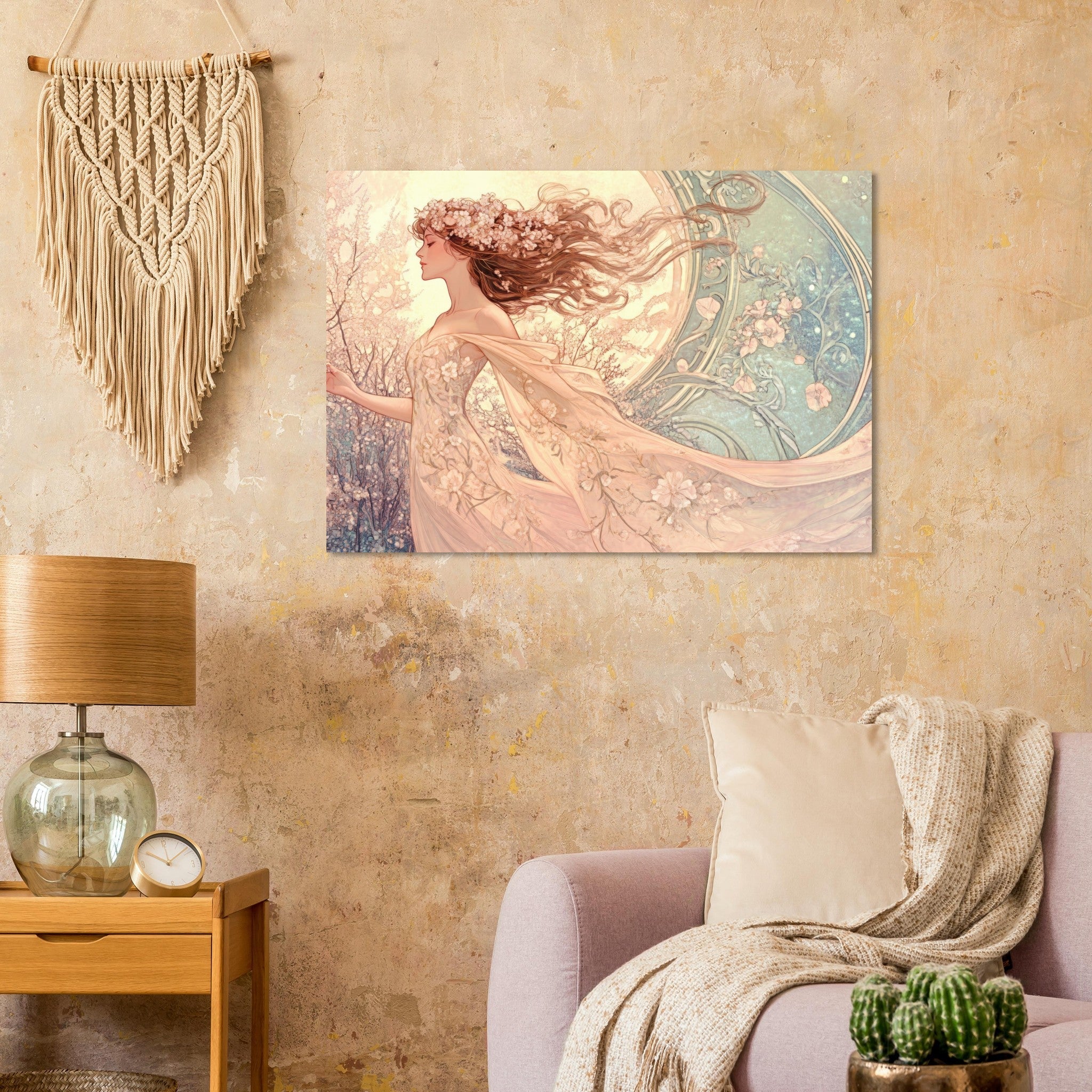 Aluminum Print Landscape - Art Nouveau Enchanted Garden An Art Nouveau inst 6 - Shop Ai Art WebShop - Digital Art online Store