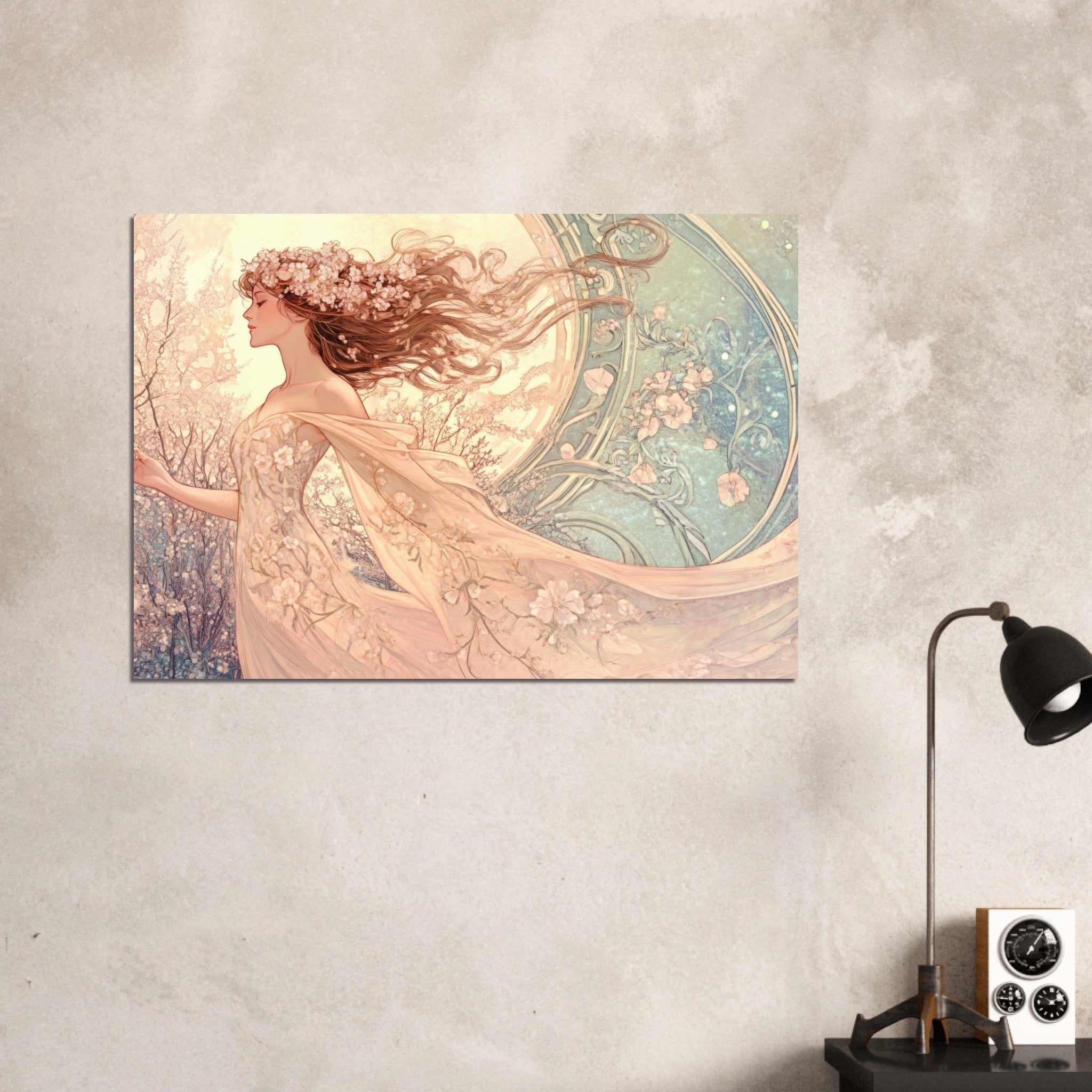 Aluminum Print Landscape - Art Nouveau Enchanted Garden An Art Nouveau inst 6 - Shop Ai Art WebShop - Digital Art online Store