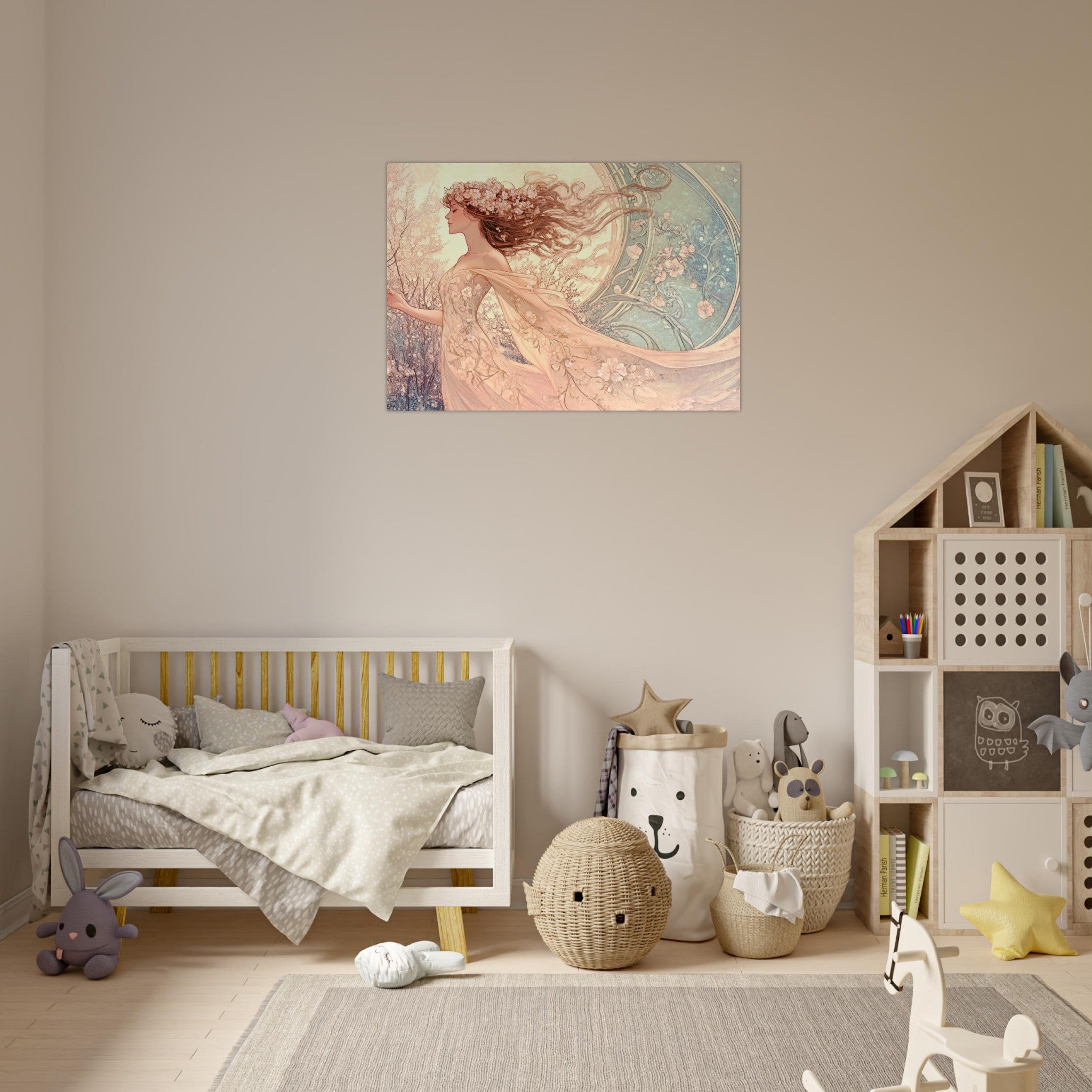 Aluminum Print Landscape - Art Nouveau Enchanted Garden An Art Nouveau inst 6 - Shop Ai Art WebShop - Digital Art online Store