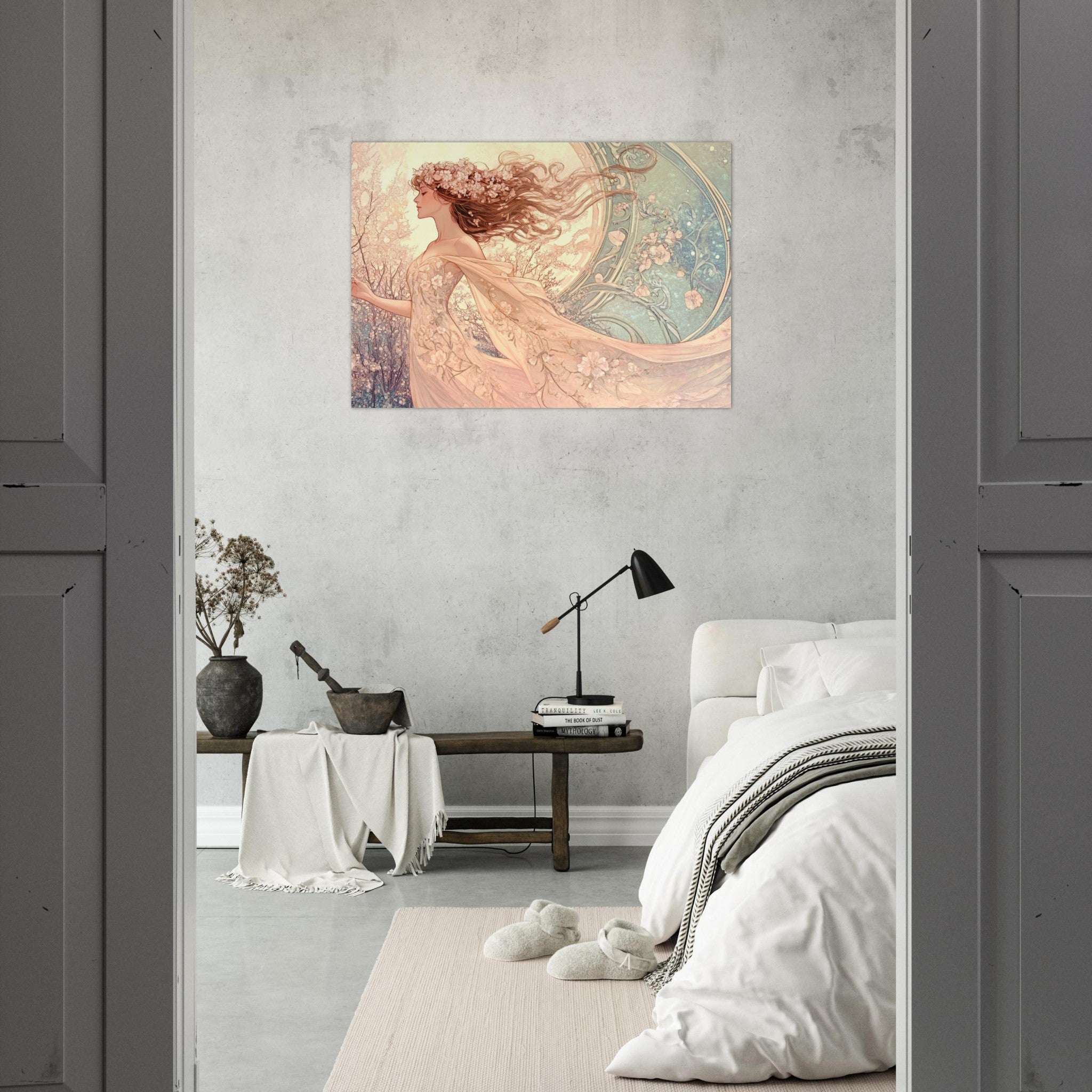 Aluminum Print Landscape - Art Nouveau Enchanted Garden An Art Nouveau inst 6 - Shop Ai Art WebShop - Digital Art online Store