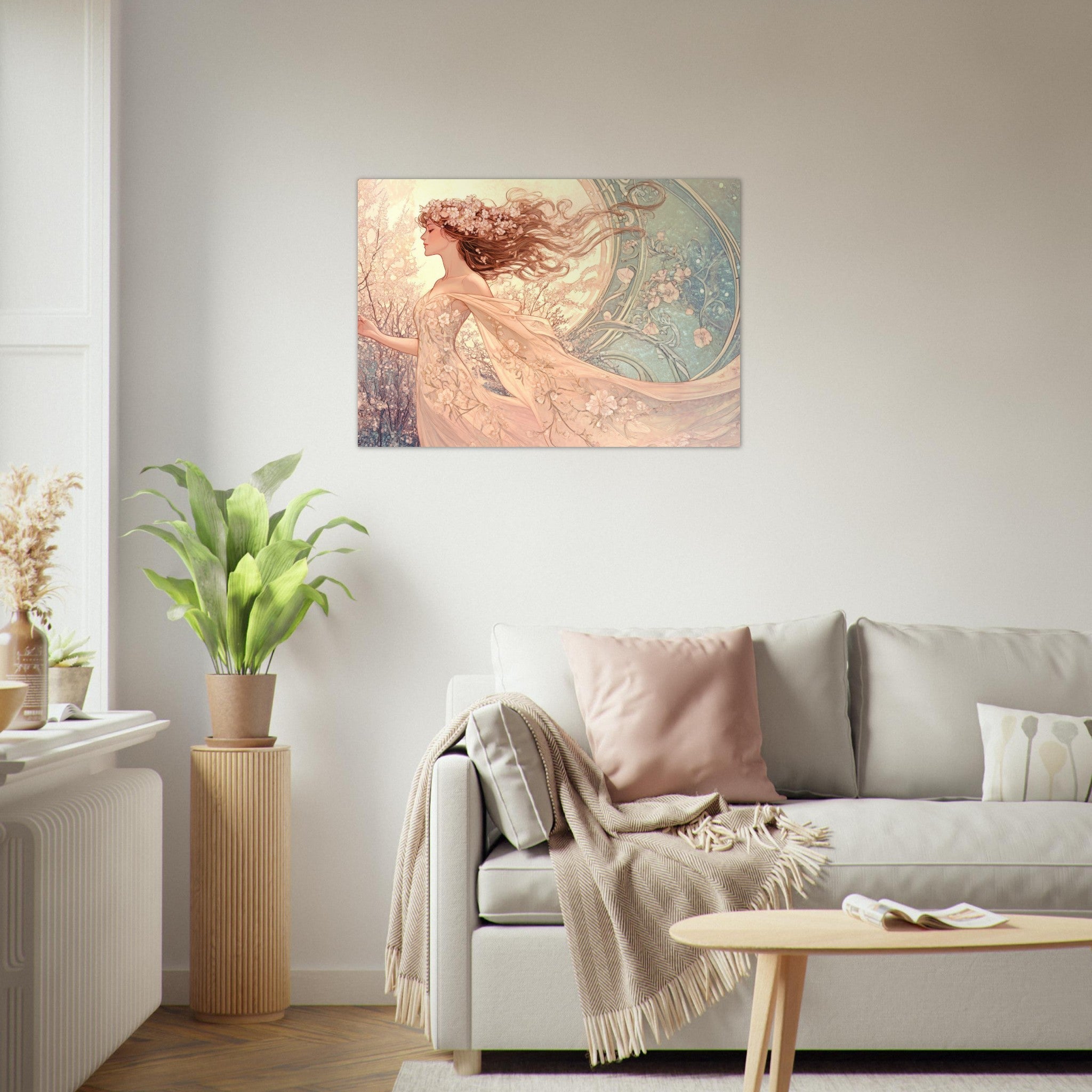 Aluminum Print Landscape - Art Nouveau Enchanted Garden An Art Nouveau inst 6 - Shop Ai Art WebShop - Digital Art online Store