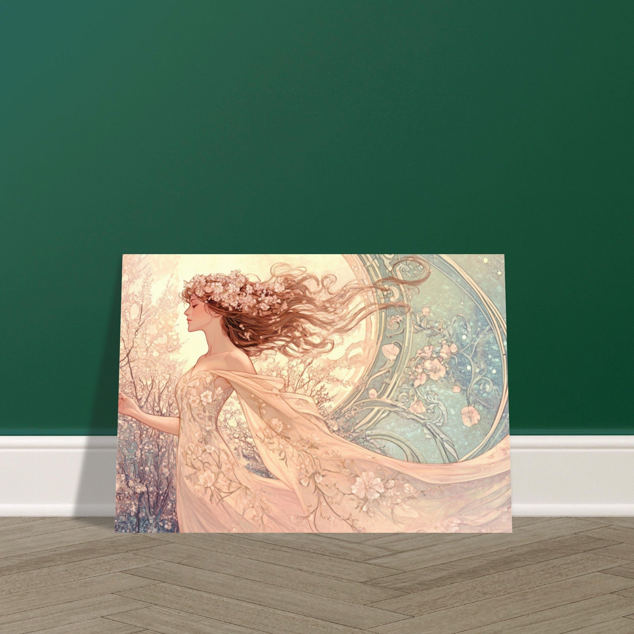 Aluminum Print Landscape - Art Nouveau Enchanted Garden An Art Nouveau inst 6 - Shop Ai Art WebShop - Digital Art online Store