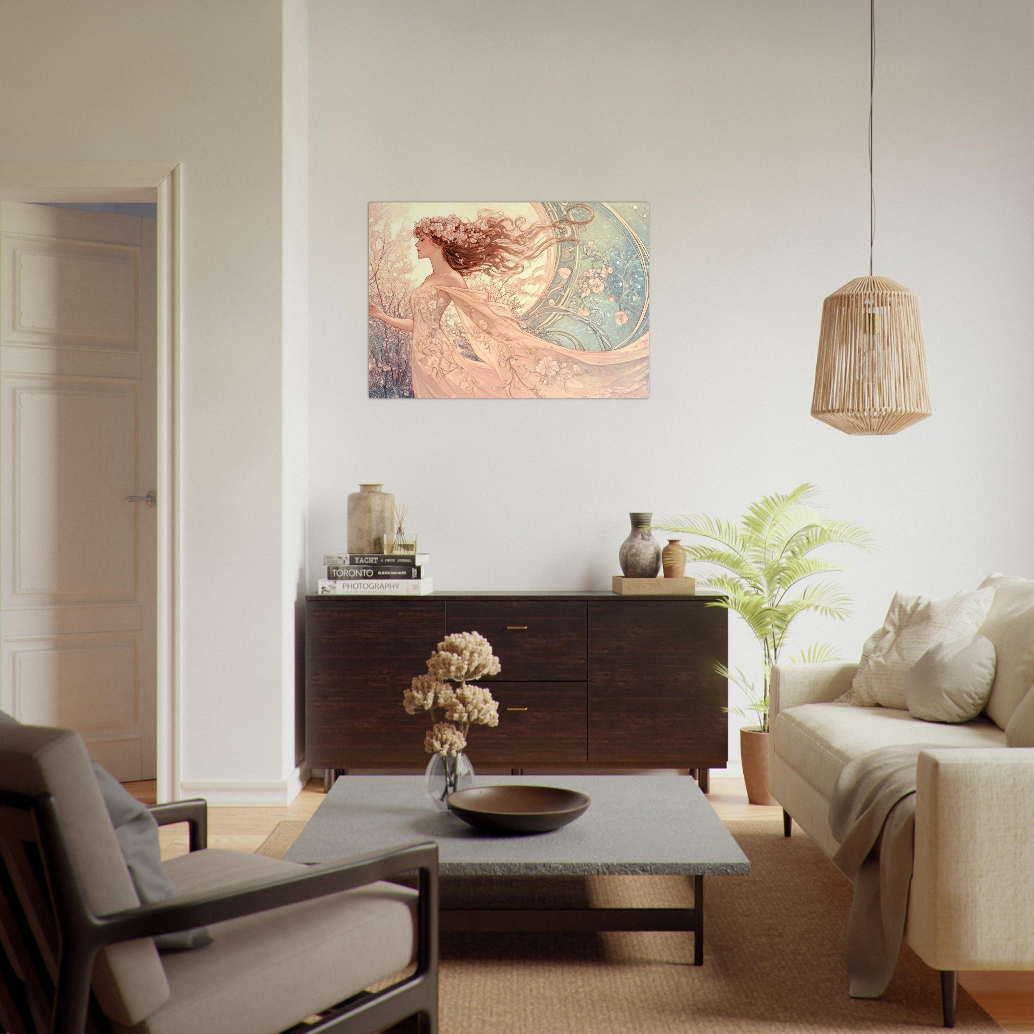 Aluminum Print Landscape - Art Nouveau Enchanted Garden An Art Nouveau inst 6 - Shop Ai Art WebShop - Digital Art online Store