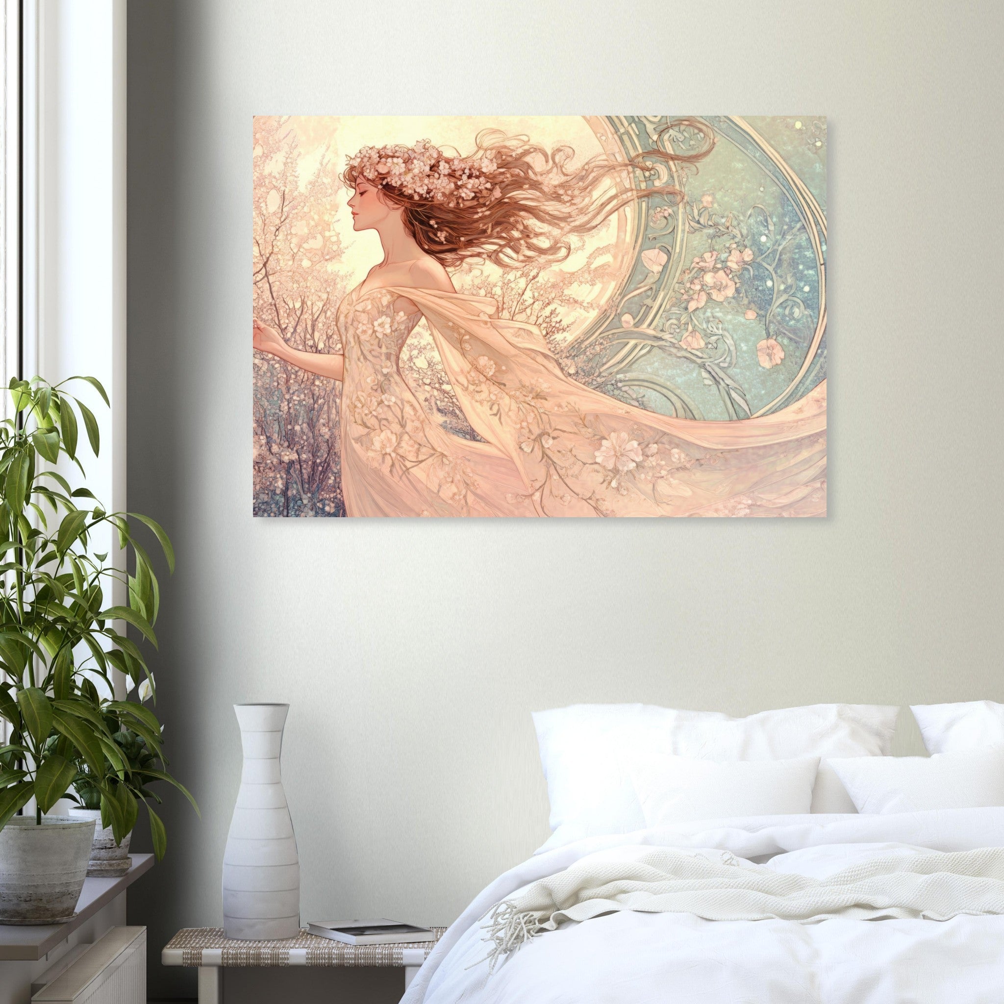 Aluminum Print Landscape - Art Nouveau Enchanted Garden An Art Nouveau inst 6 - Shop Ai Art WebShop - Digital Art online Store