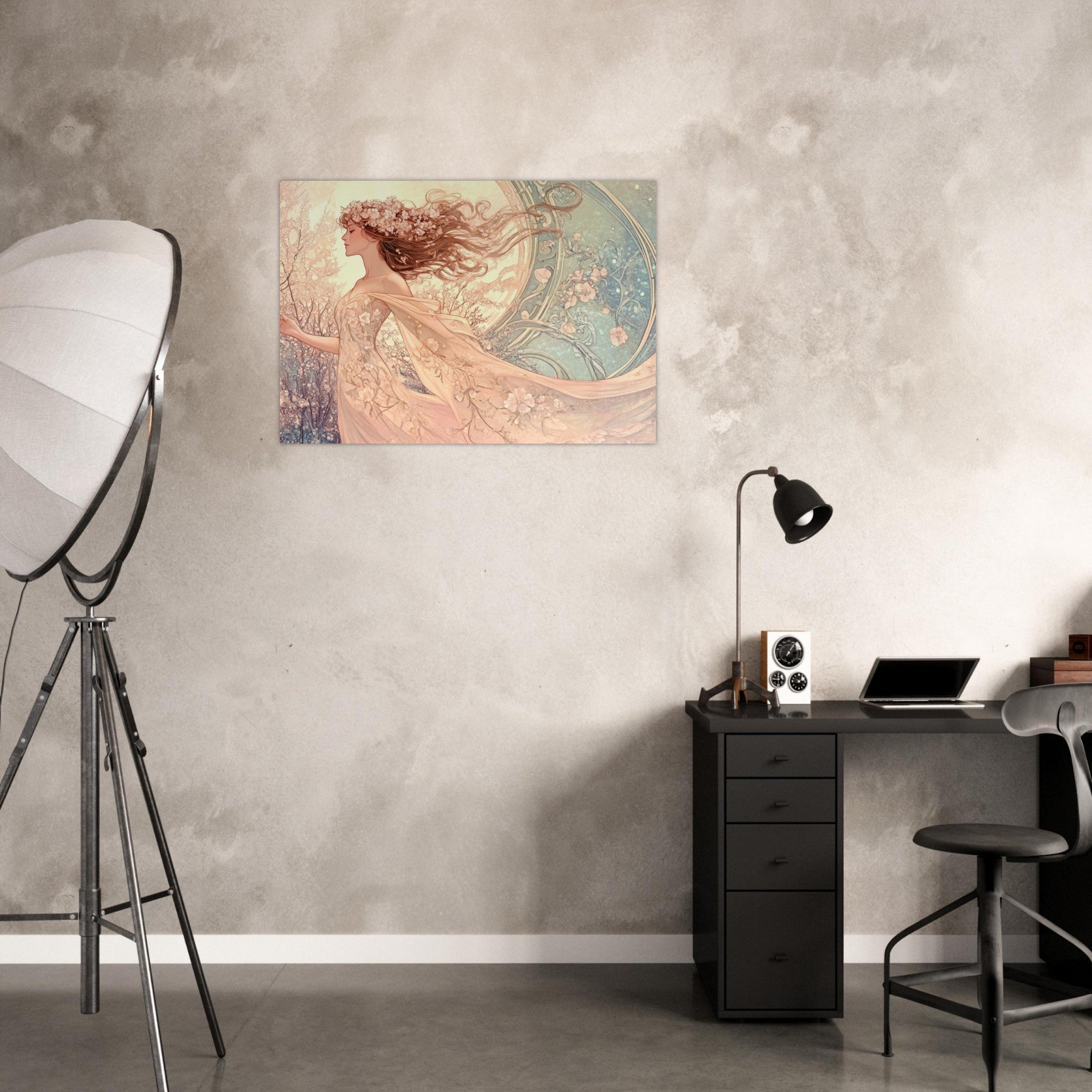Aluminum Print Landscape - Art Nouveau Enchanted Garden An Art Nouveau inst 6 - Shop Ai Art WebShop - Digital Art online Store