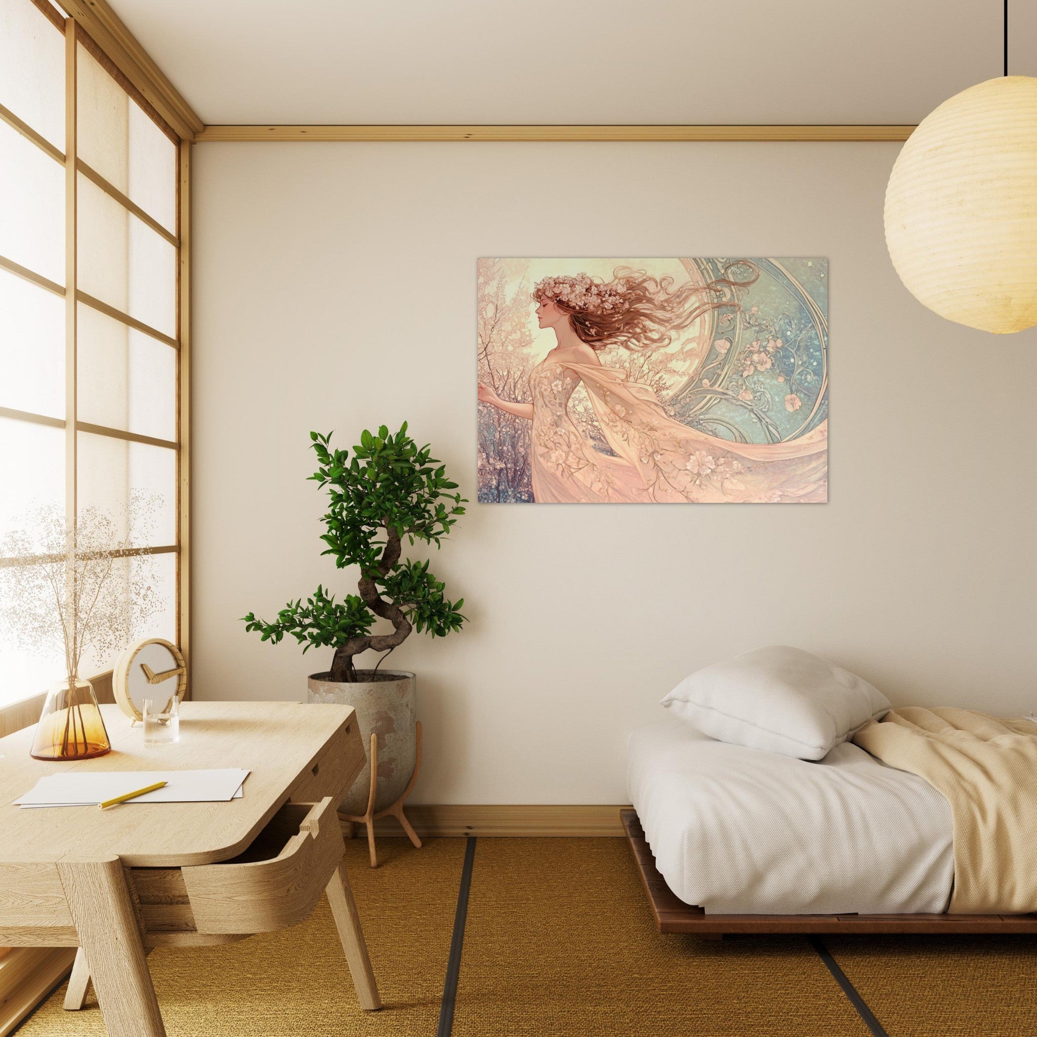 Aluminum Print Landscape - Art Nouveau Enchanted Garden An Art Nouveau inst 6 - Shop Ai Art WebShop - Digital Art online Store