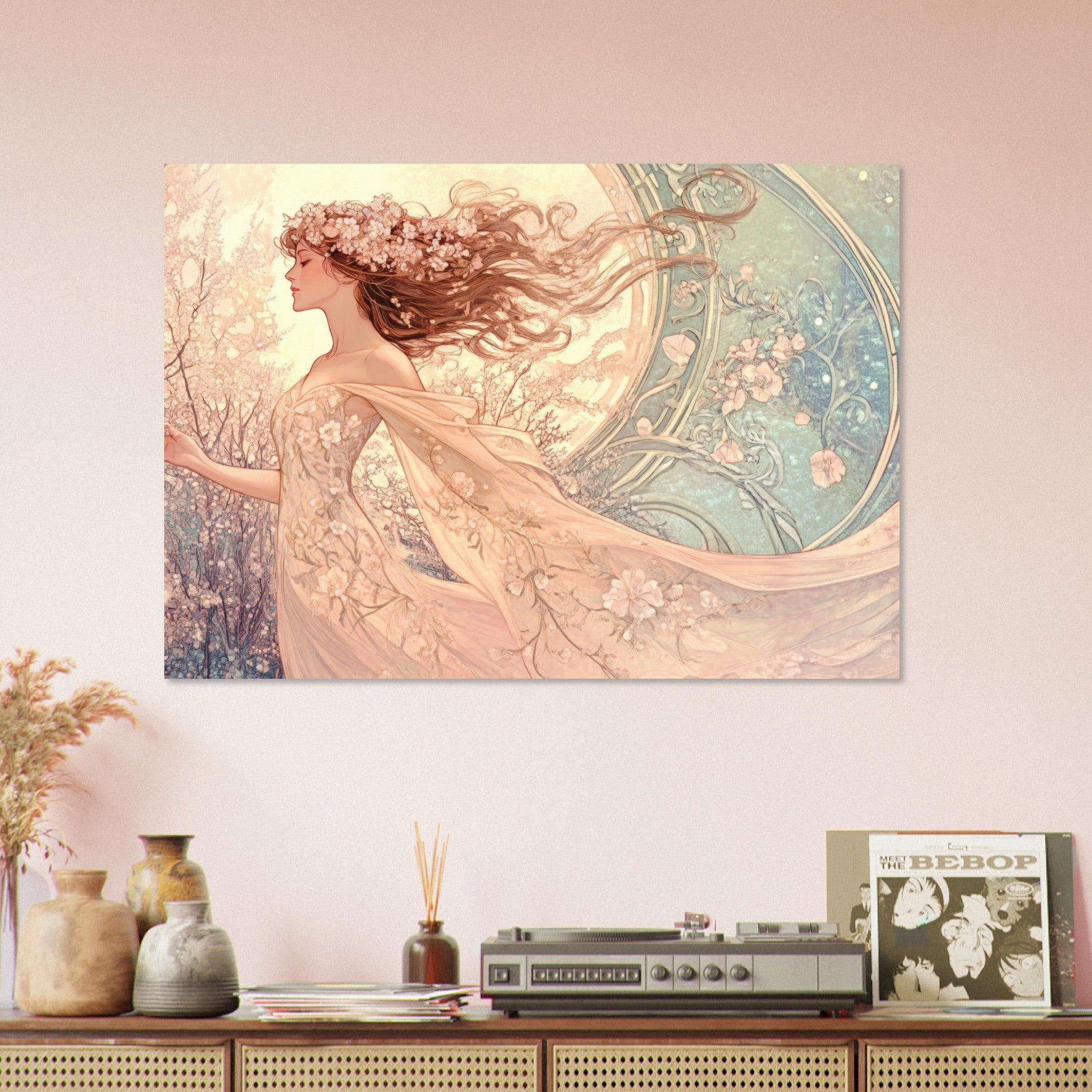 Aluminum Print Landscape - Art Nouveau Enchanted Garden An Art Nouveau inst 6 - Shop Ai Art WebShop - Digital Art online Store