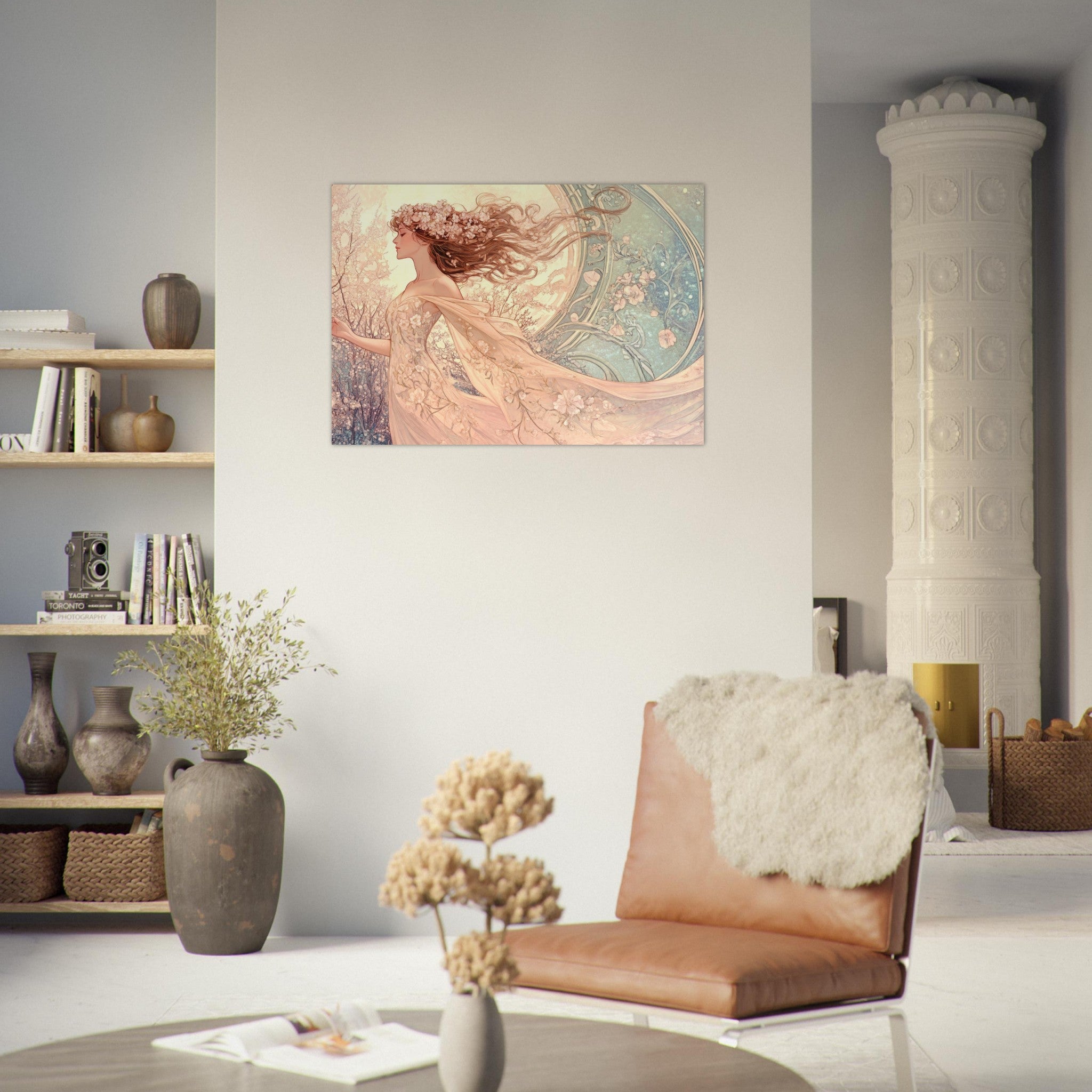 Aluminum Print Landscape - Art Nouveau Enchanted Garden An Art Nouveau inst 6 - Shop Ai Art WebShop - Digital Art online Store