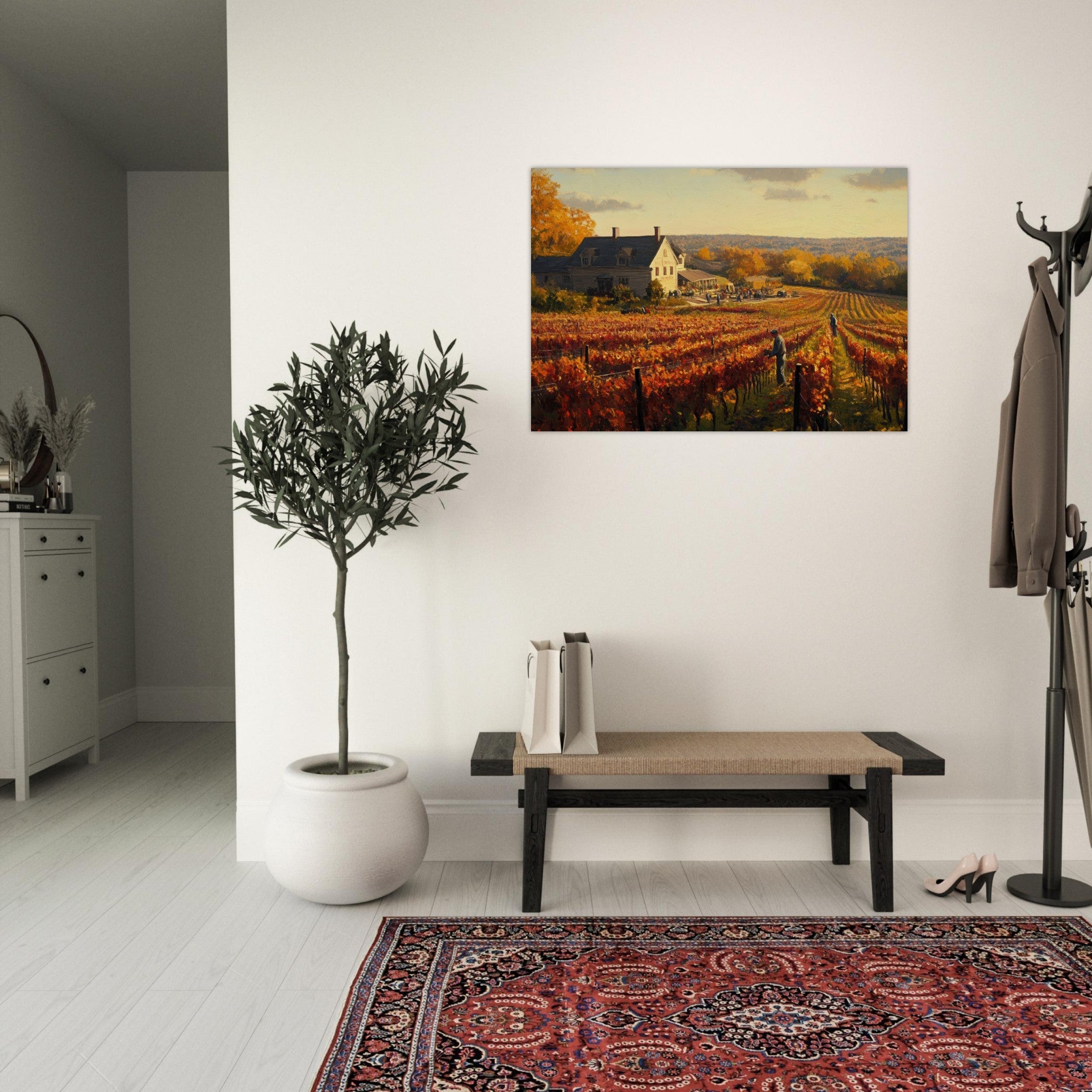 Aluminum Print Landscape - Autumn Vineyard Harvest A picturesque vineyards 3 - Shop Ai Art WebShop - Digital Art online Store